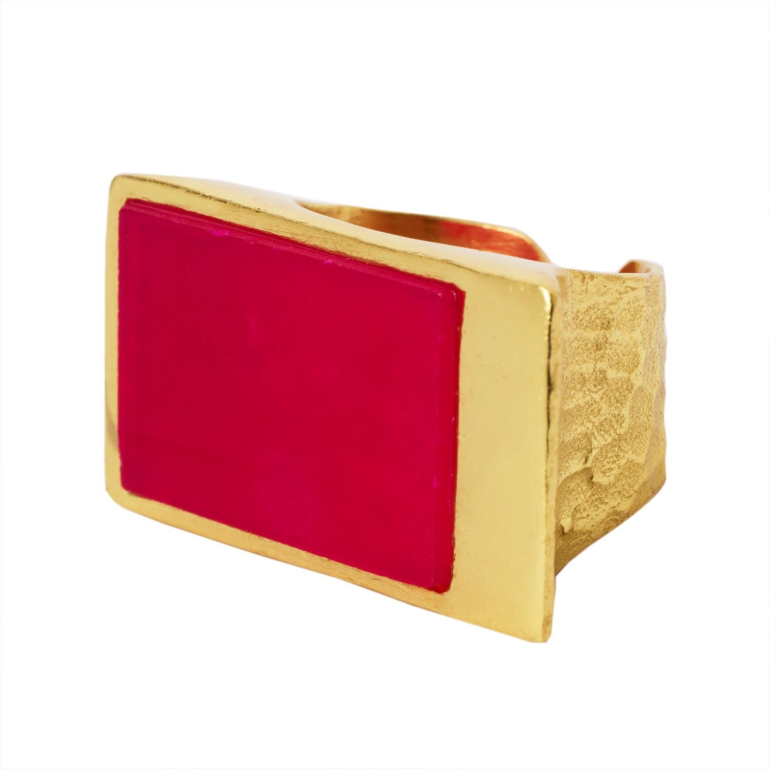 Confidence Cerise Pink Gemstone Gold Vermeil Ring