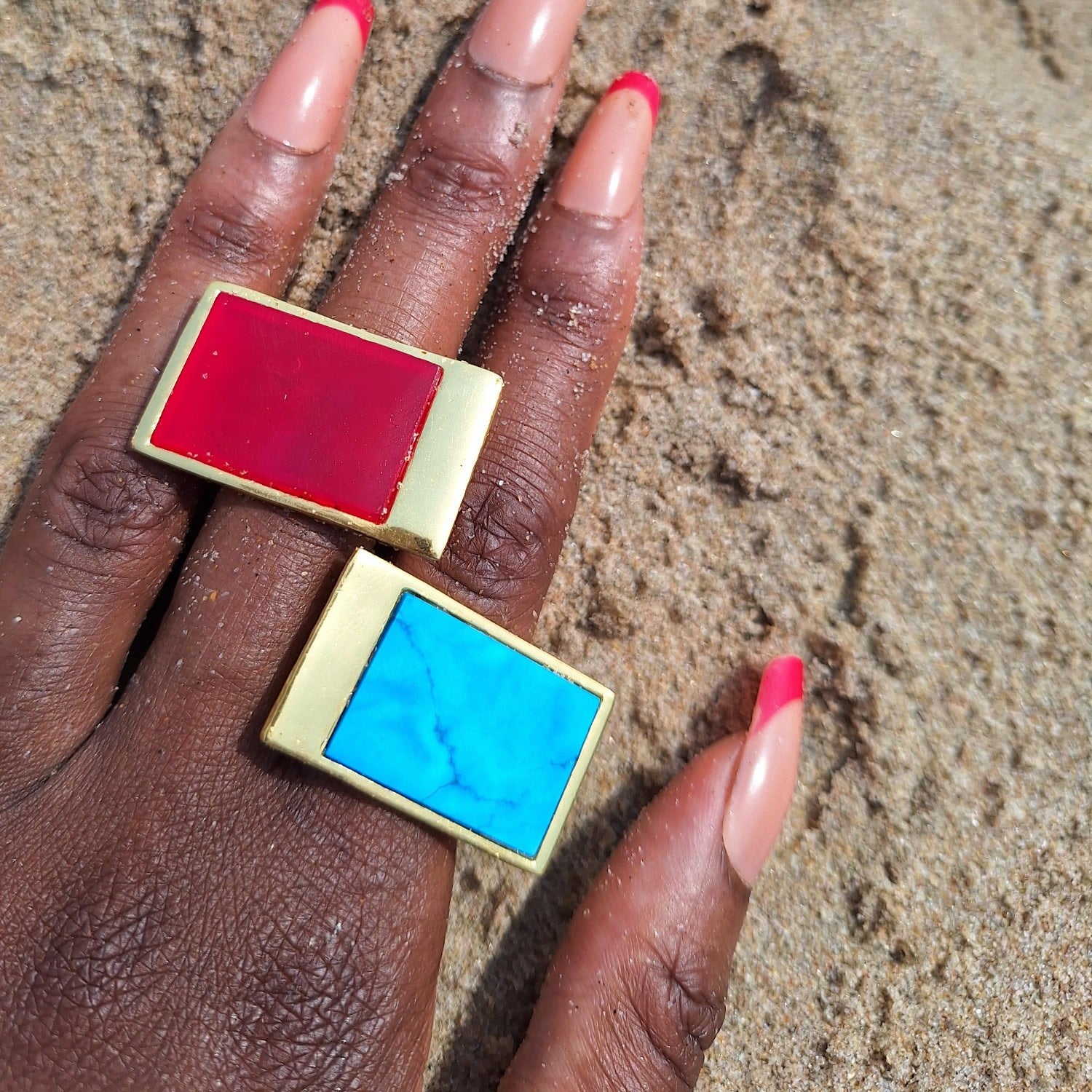 Confidence Turquoise Gemstone Gold Vermeil Ring