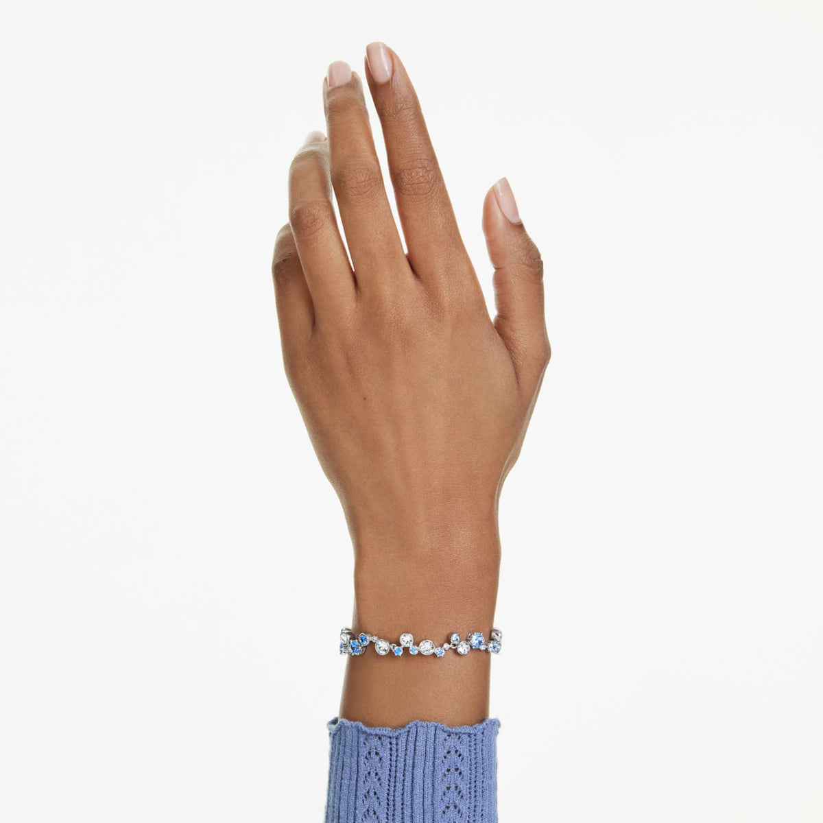 CONSTELLA BRACELET MIXED CUTS BLUE RHODIUM PLATED