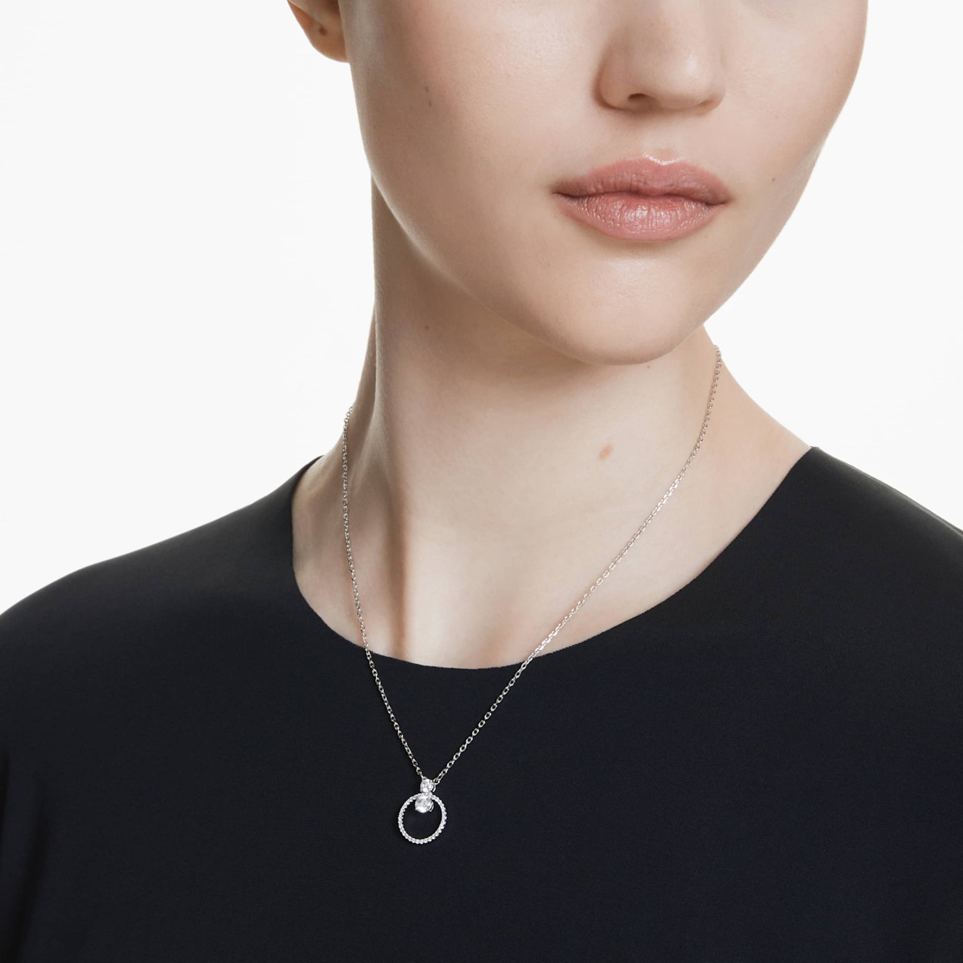 CONSTELLA PENDANT PAVE ROUND CUT WHITE RHODIUM PLATED