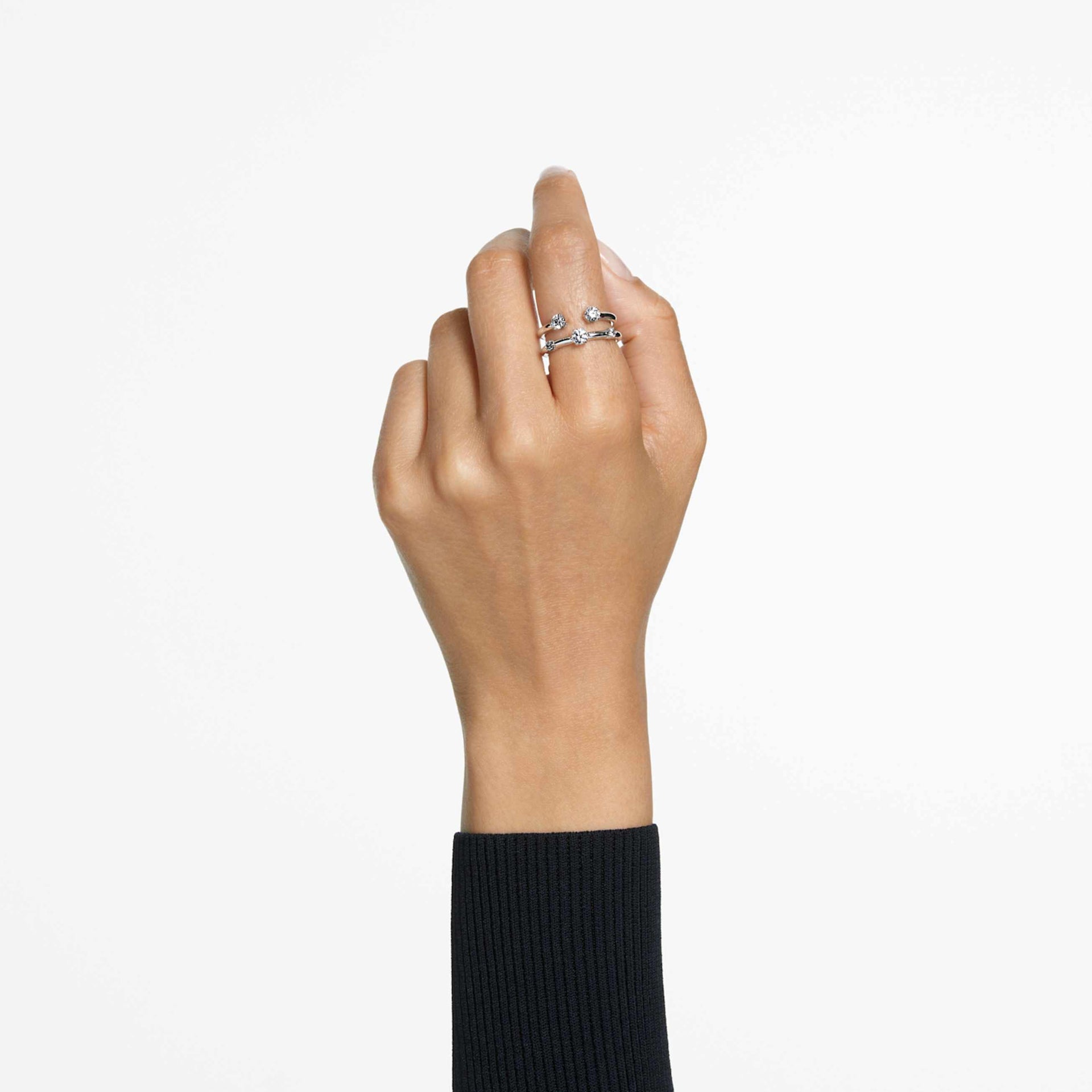CONSTELLA RING SET 2 ROUND CUT WHITE RHODIUM PLATED
