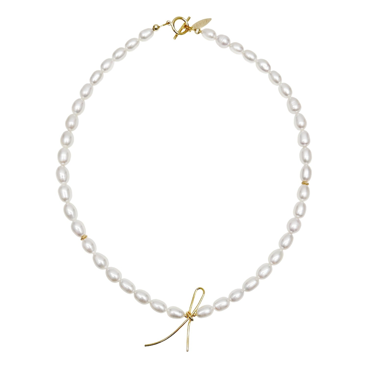 Contemporary Freshwater Pearls With Butterfly Knot Necklace