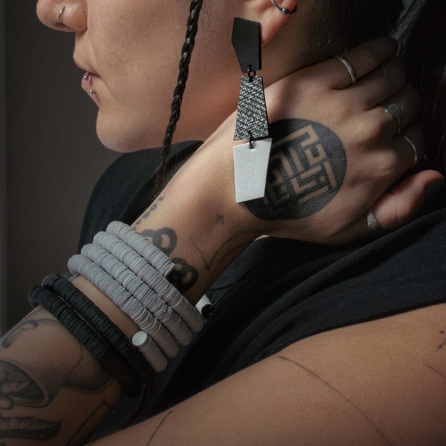 Continuous Coil Cuff Bracelet - White