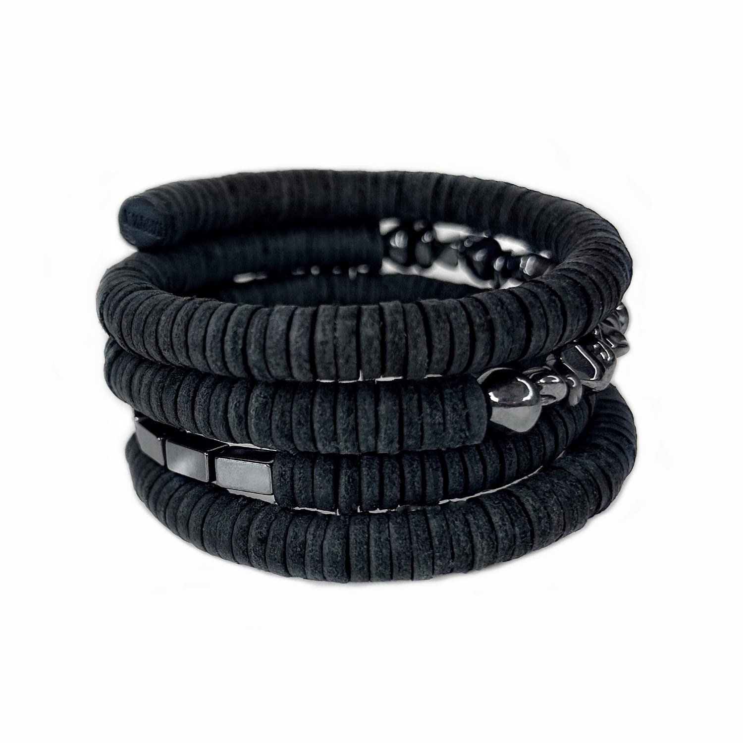 Continuous Coil Hematite Cuff