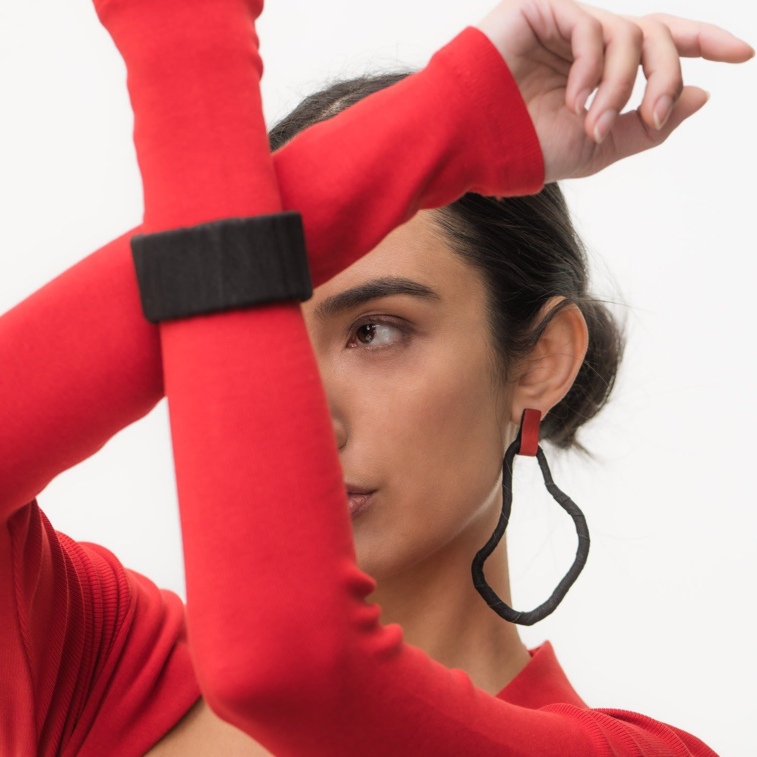 Contour Loops Leather Earrings