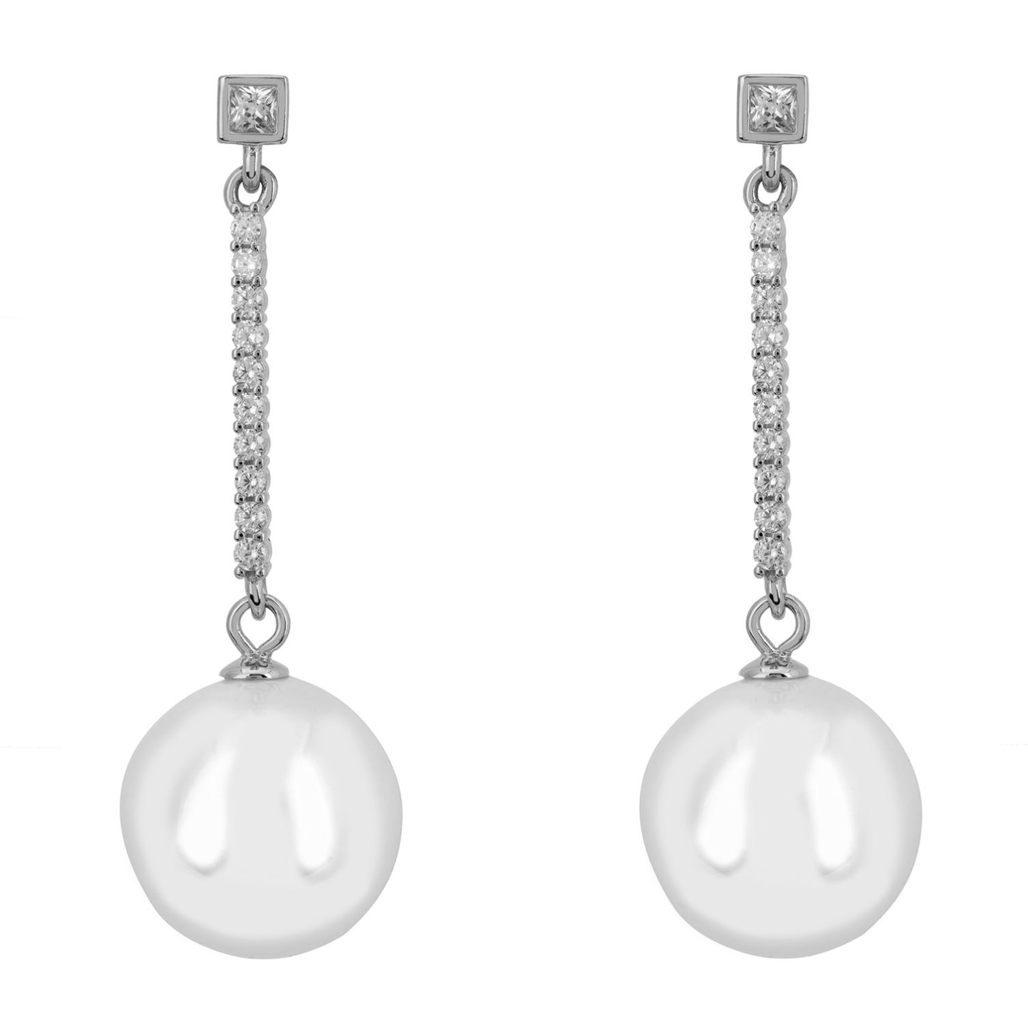 Copenhagen Pearl Drop Earrings Silver