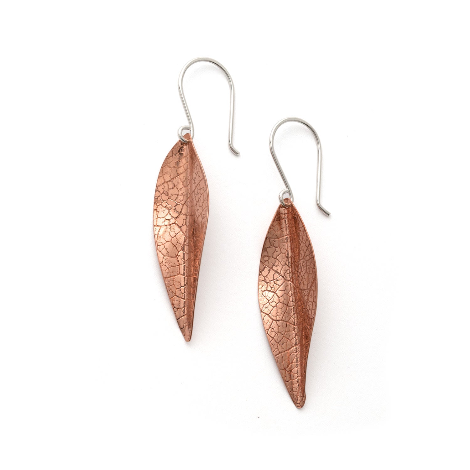 Copper Autumn Leaf Earrings, Large