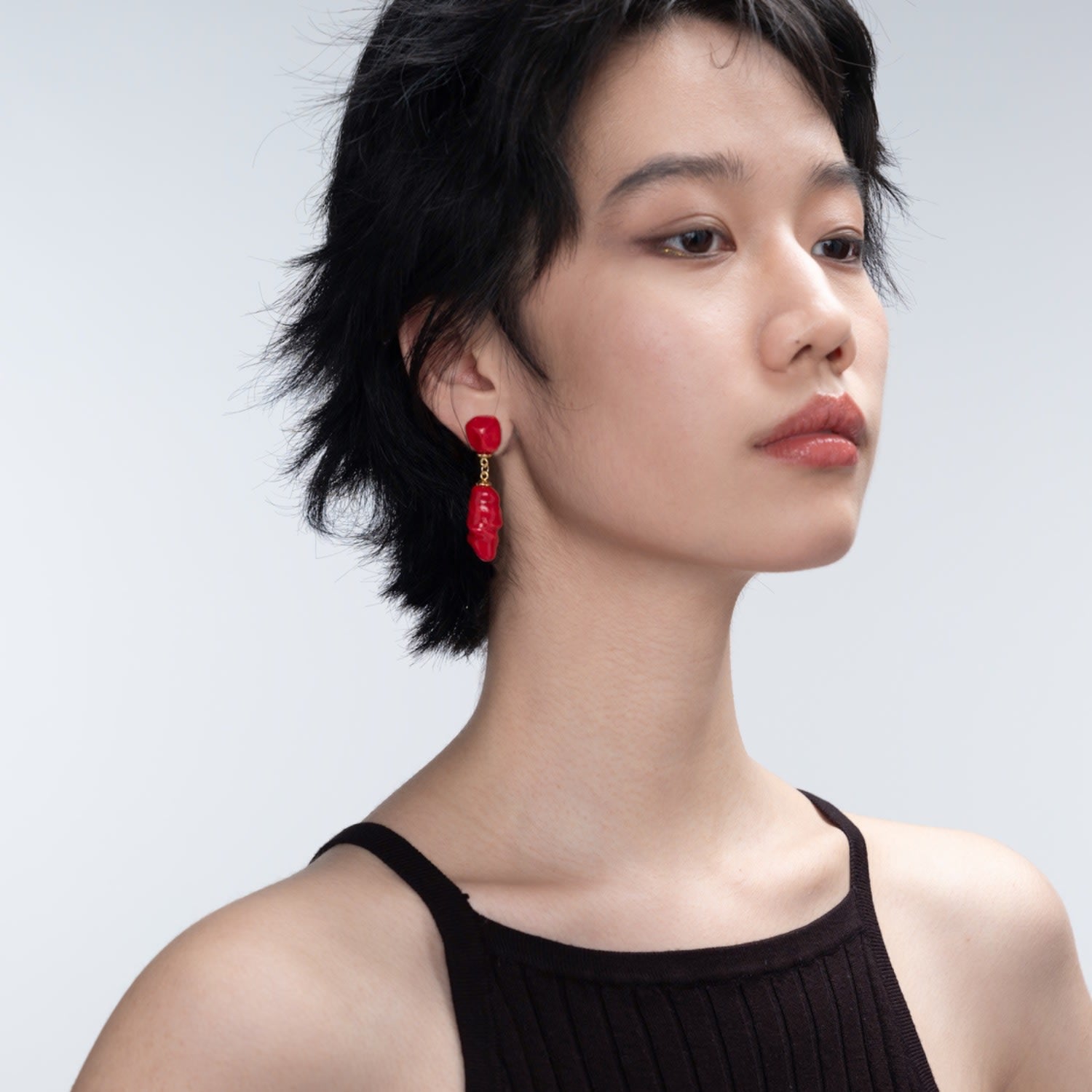 Coral Drop Handmade Porcelain Two Piece Earrings