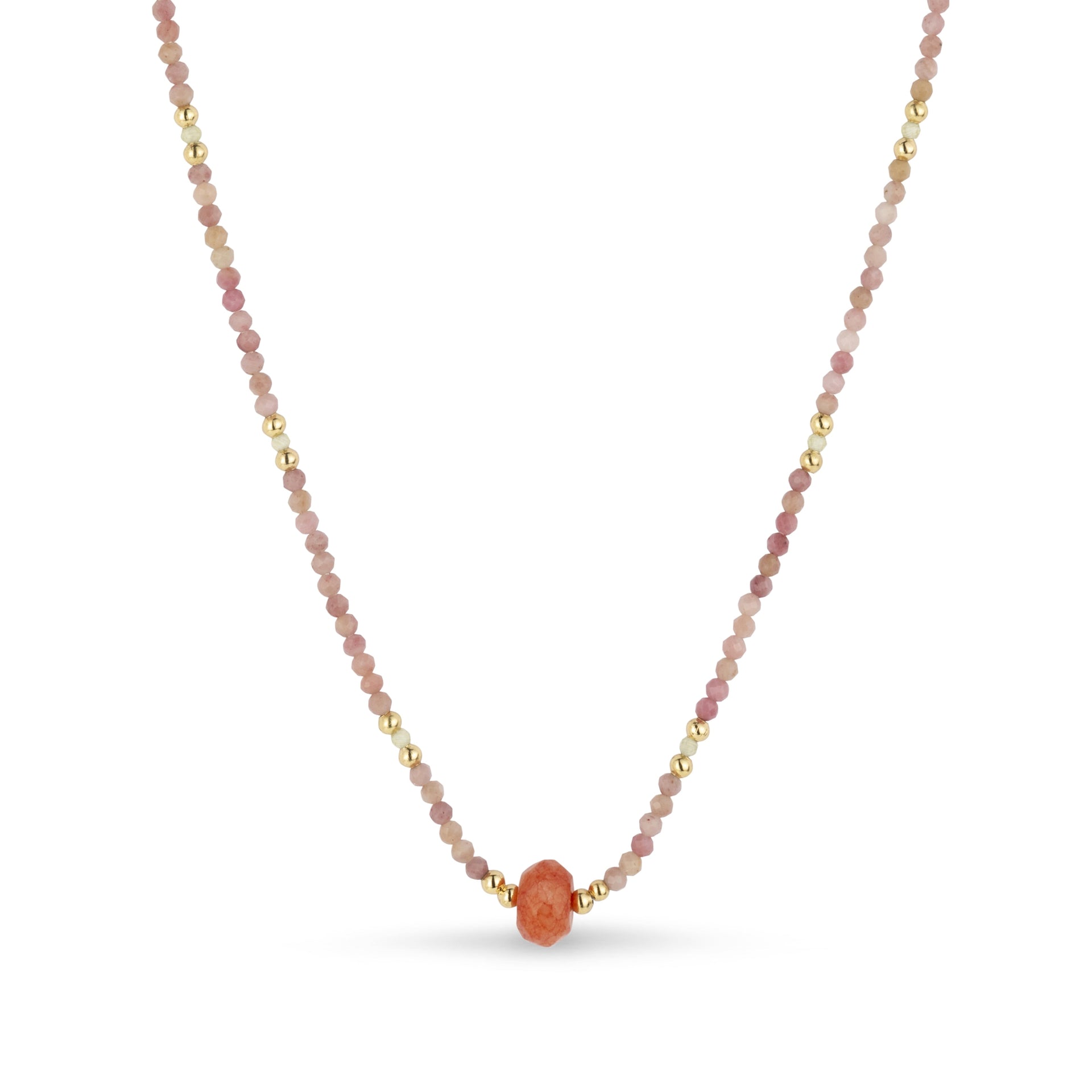 Coral & Pink Natural Stone Necklace