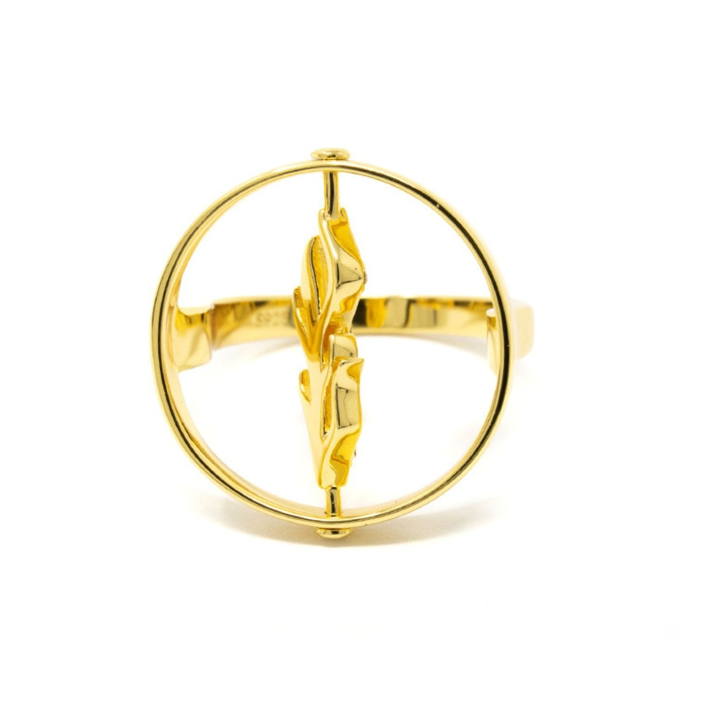 Coral Ring Onyx Gold