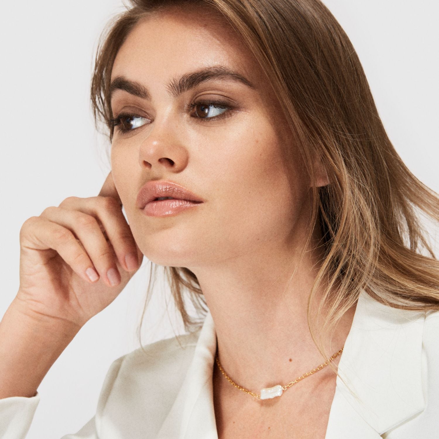 Coralia Long Baroque Pearl Necklace - Gold