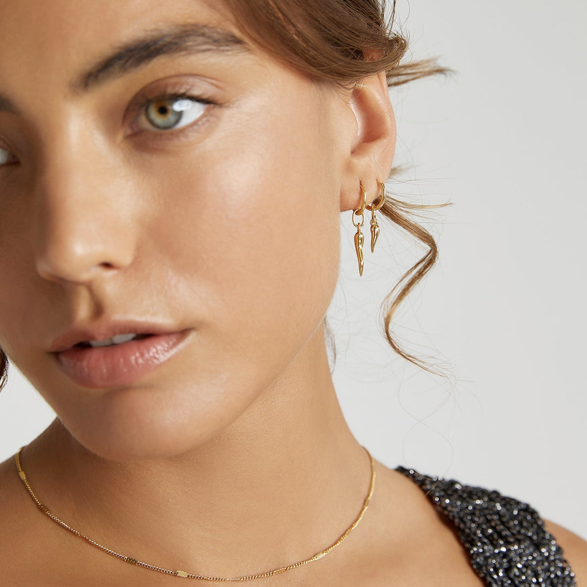 Cornicello Gold Charm Earrings Small