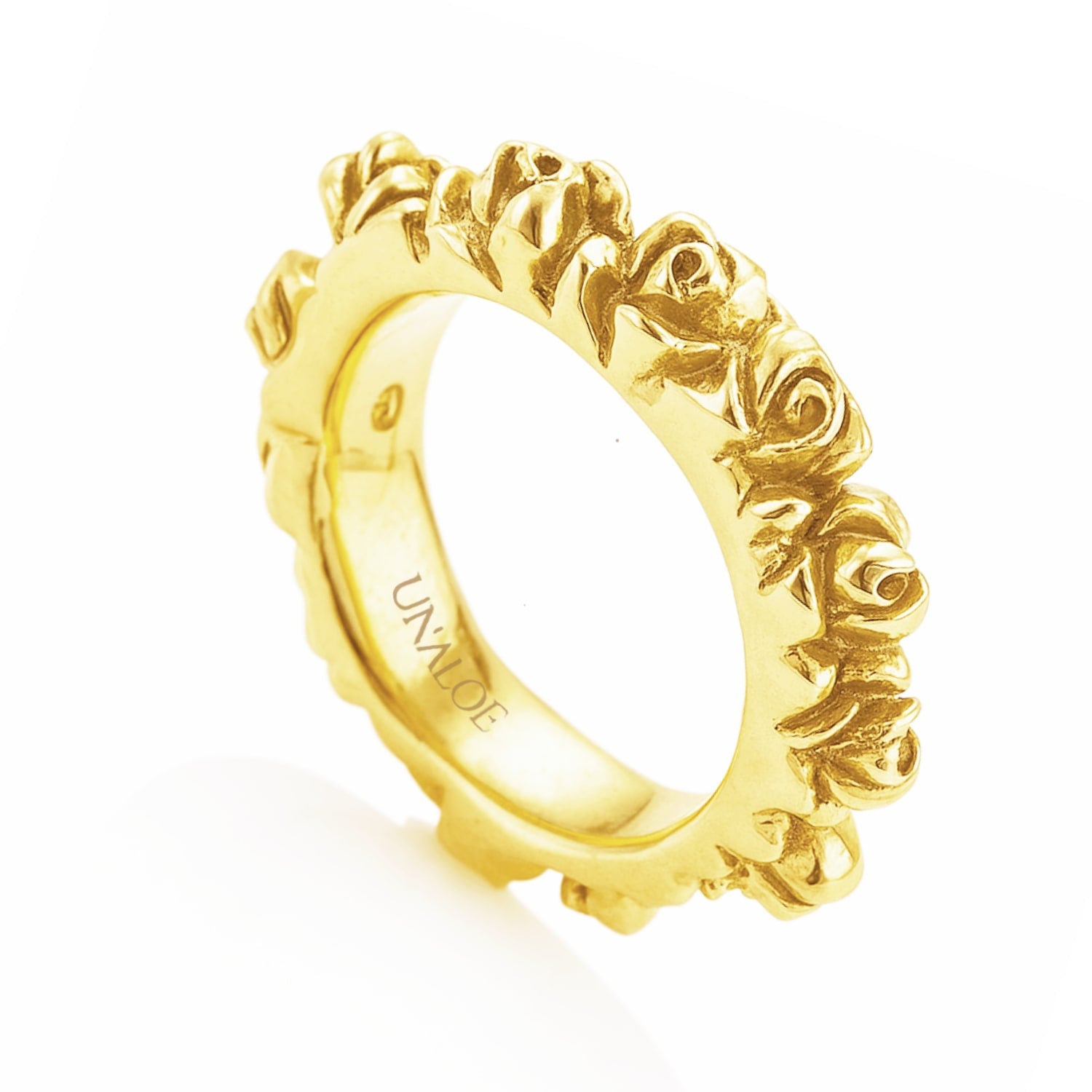 Coronet Ring Tarnished Sterling Silver-Gold Plated
