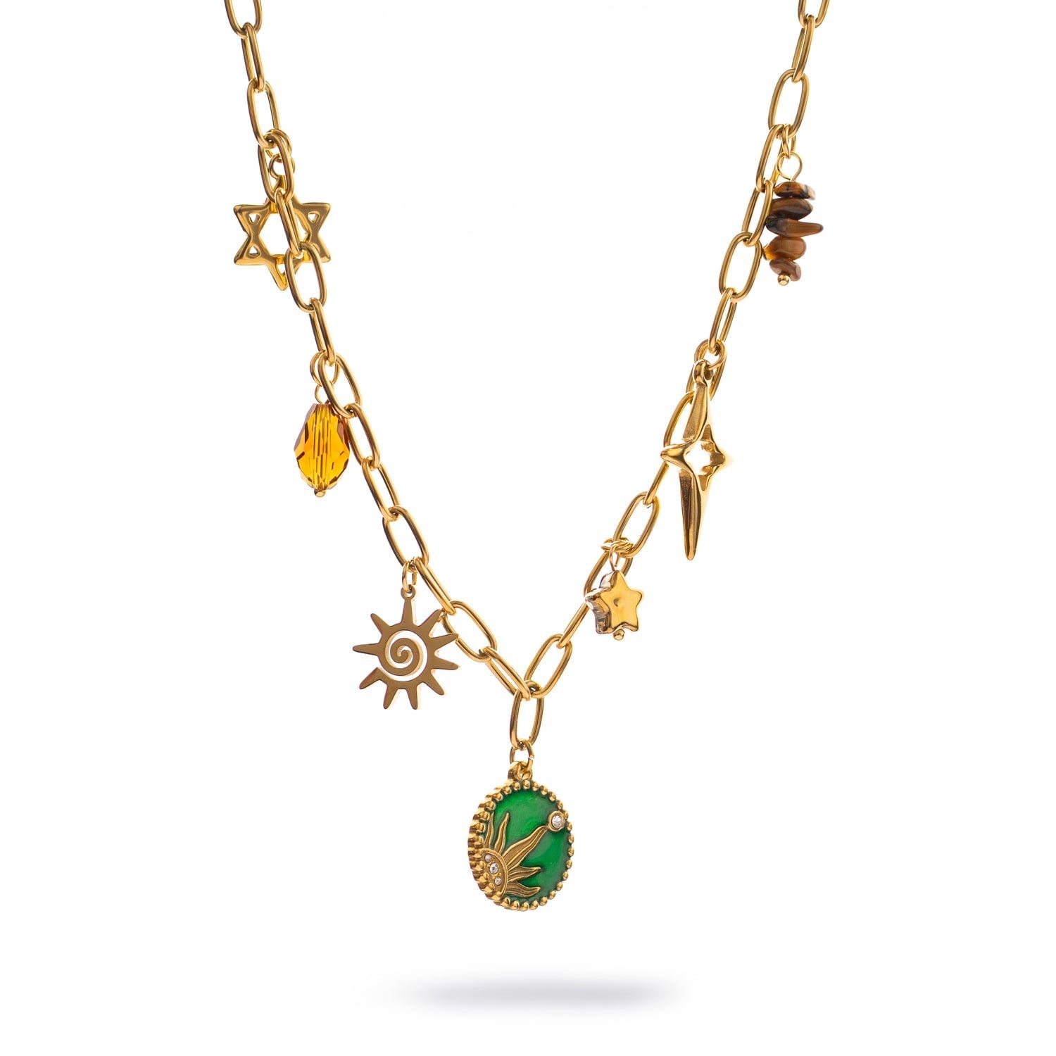 Cosmic Energy Charm Necklace - Gold