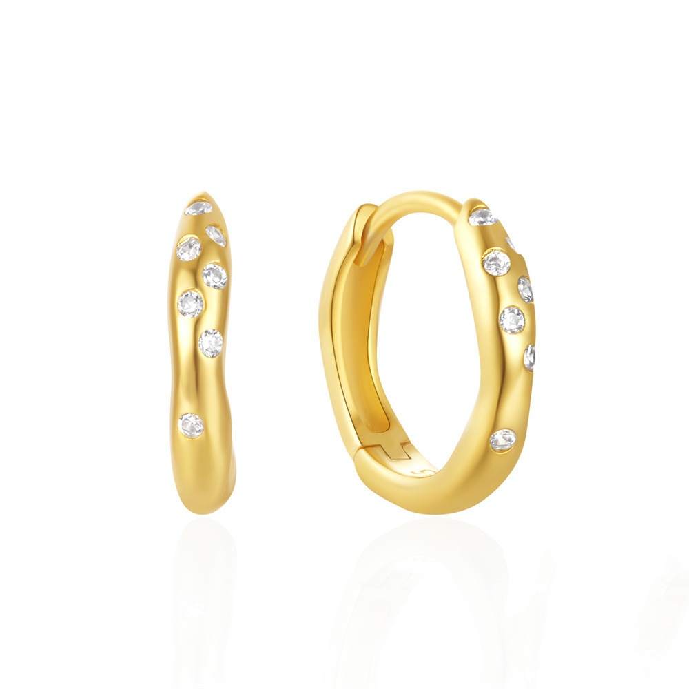 Cosmic Huggie Hoops In Gold