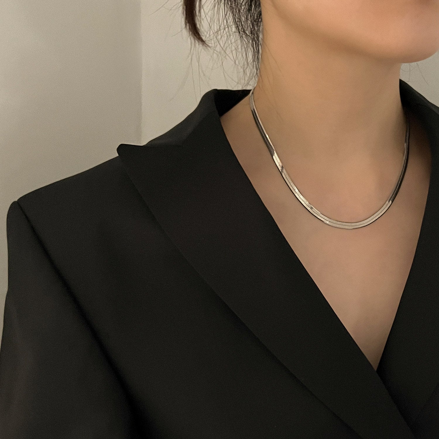 Ouroboros Silver Snake Chain Necklace