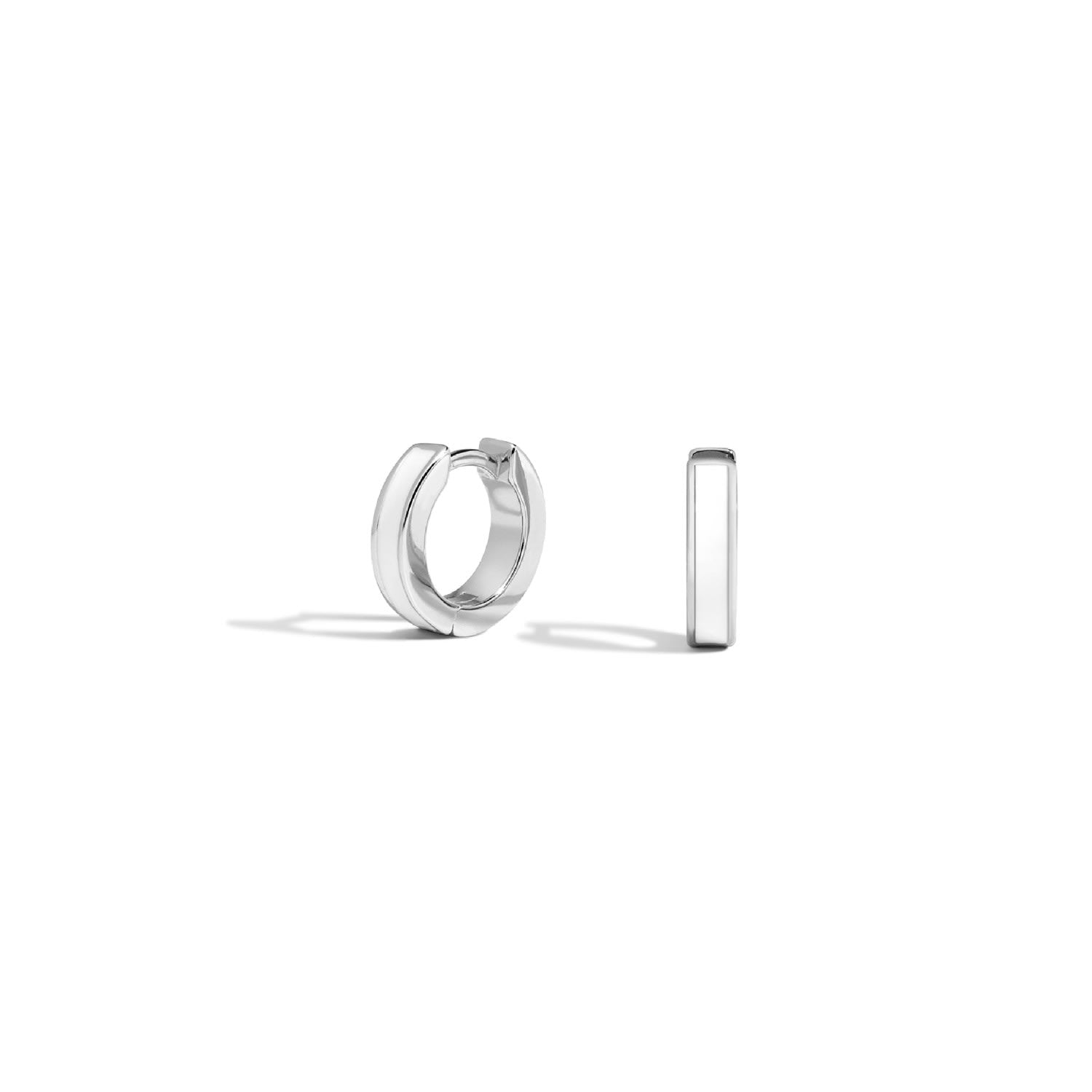 Count Me In Earrings - Small Sterling Silver Huggie Earrings With White Enamel Accent