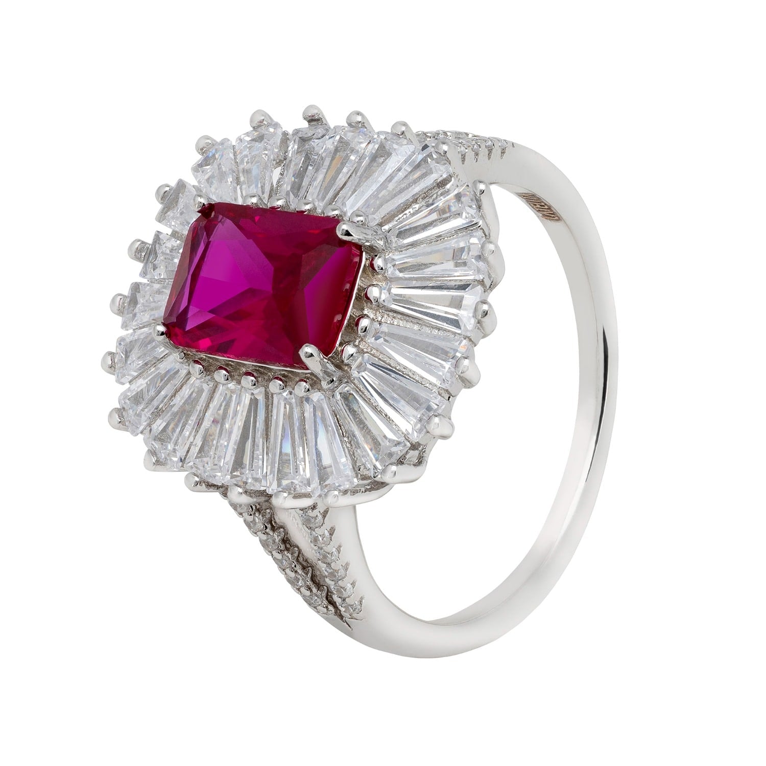 Countess Cocktail Ring Ruby Silver