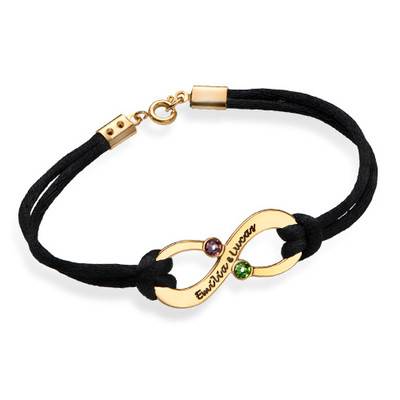 Couple's Infinity Bracelet with Birthstones - 18K Gold Plating - Love Bracelet - Pride Jewelry