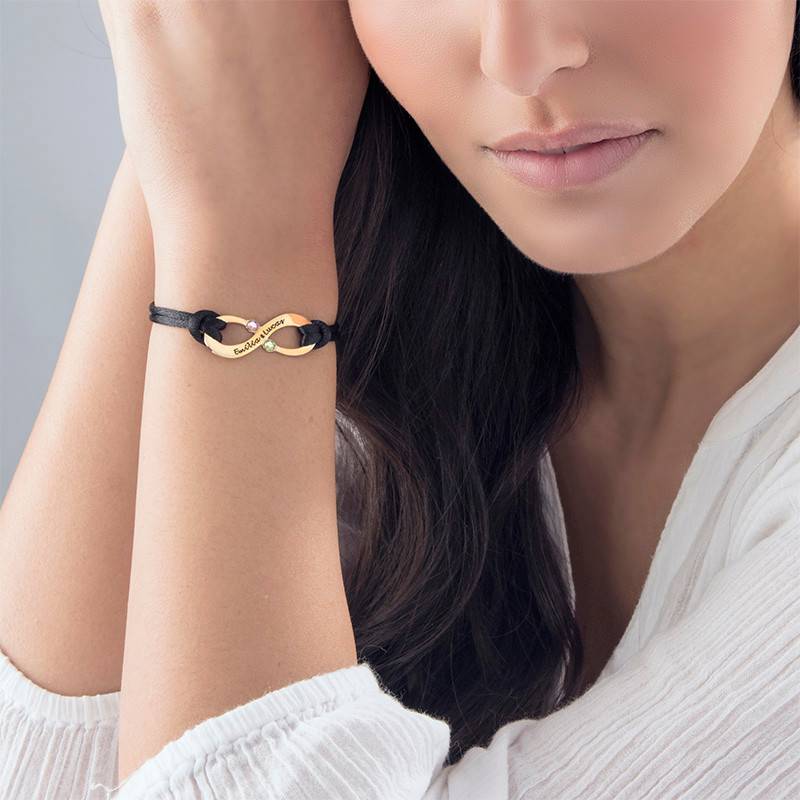 Couple's Infinity Bracelet with Birthstones - 18K Gold Plating - Love Bracelet - Pride Jewelry