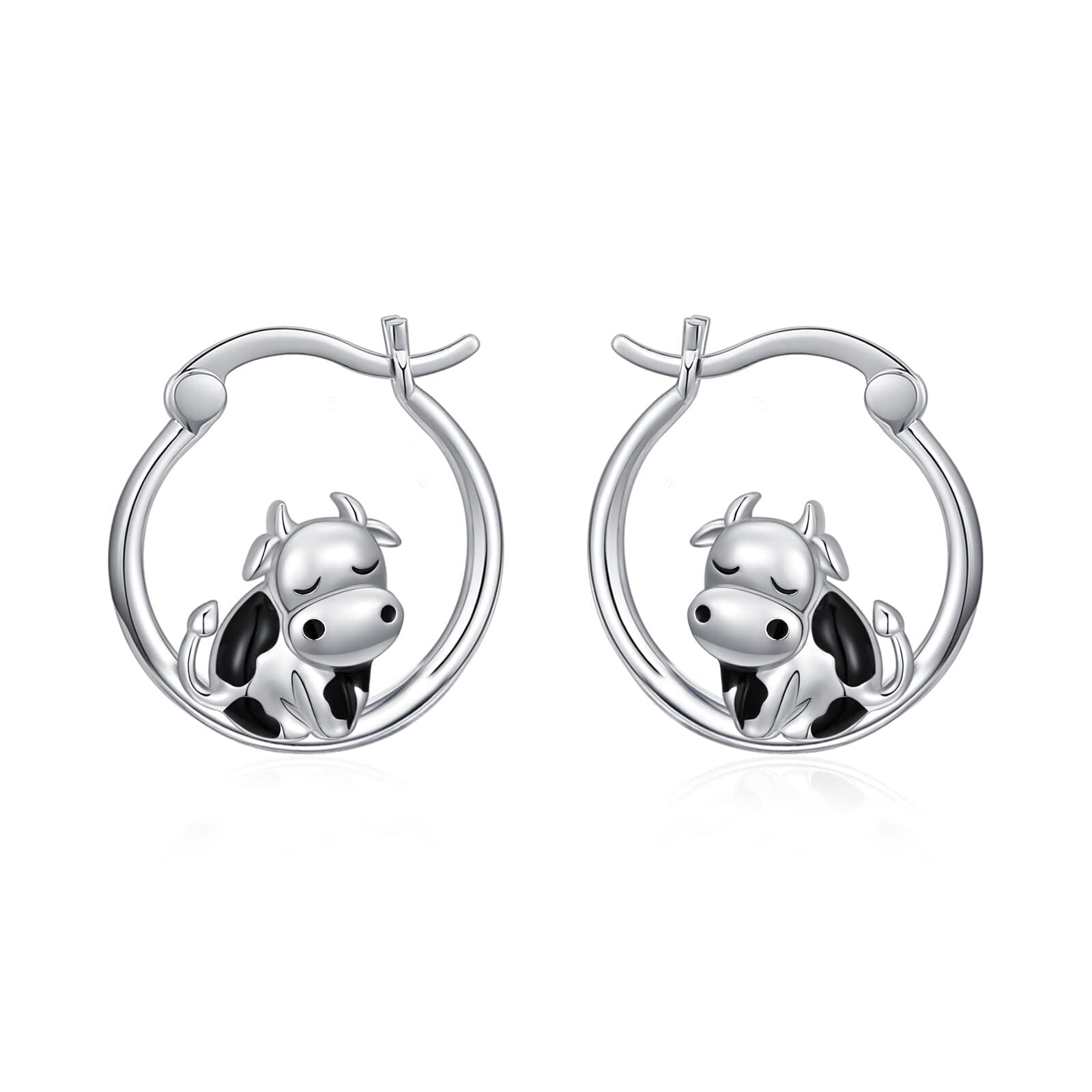 Sterling Silver Cow Earrings For Women