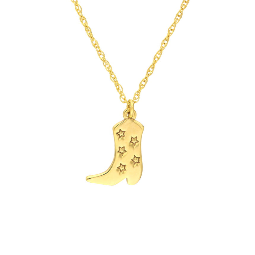 Gold Cowboy Boot Necklace