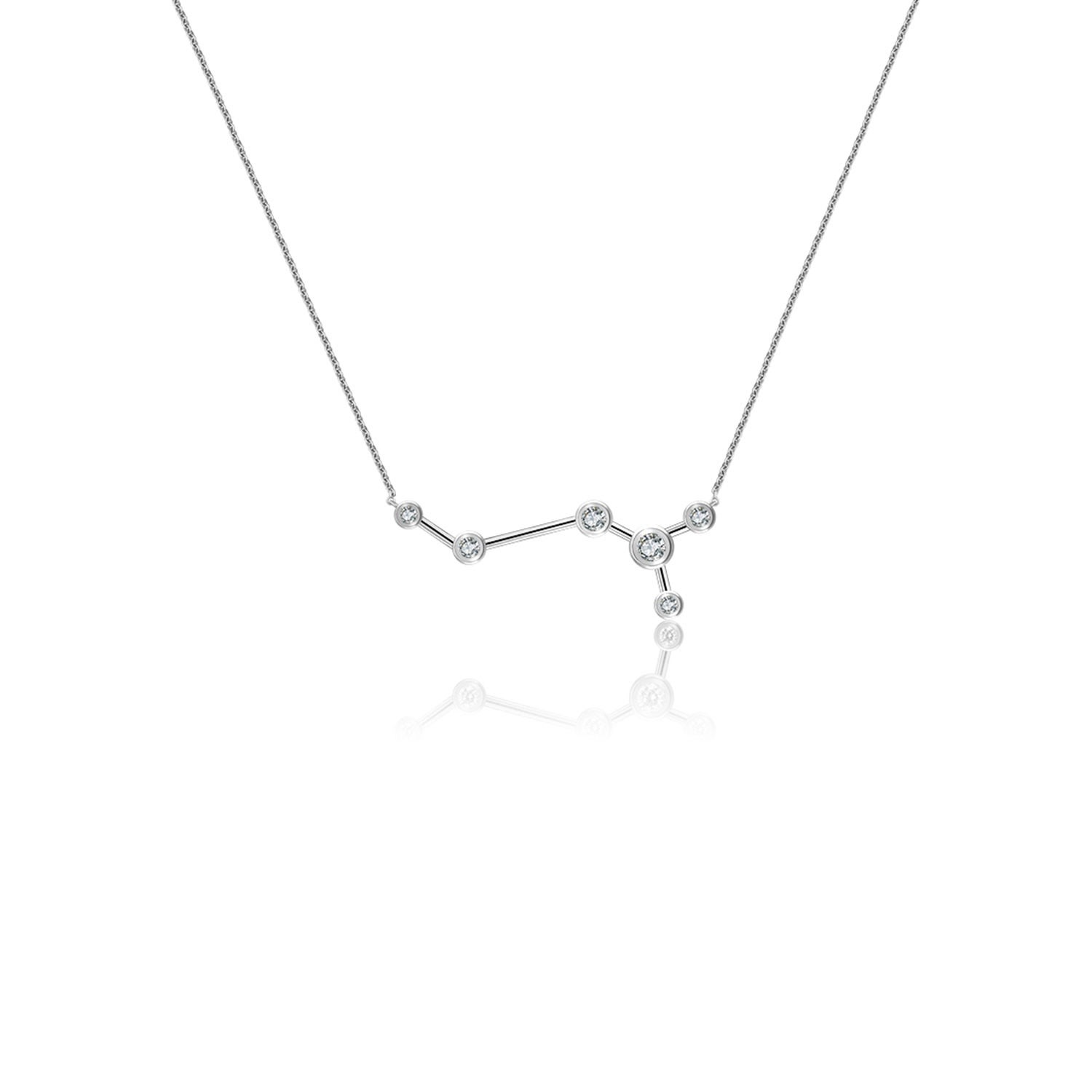 Scorpio Zodiac Constellation Necklace 18K White Gold & Diamond