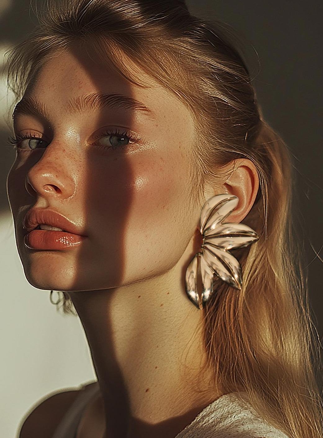 Cowrie Earrings – Sculptural Recycled Brass Earrings Inspired By Shells