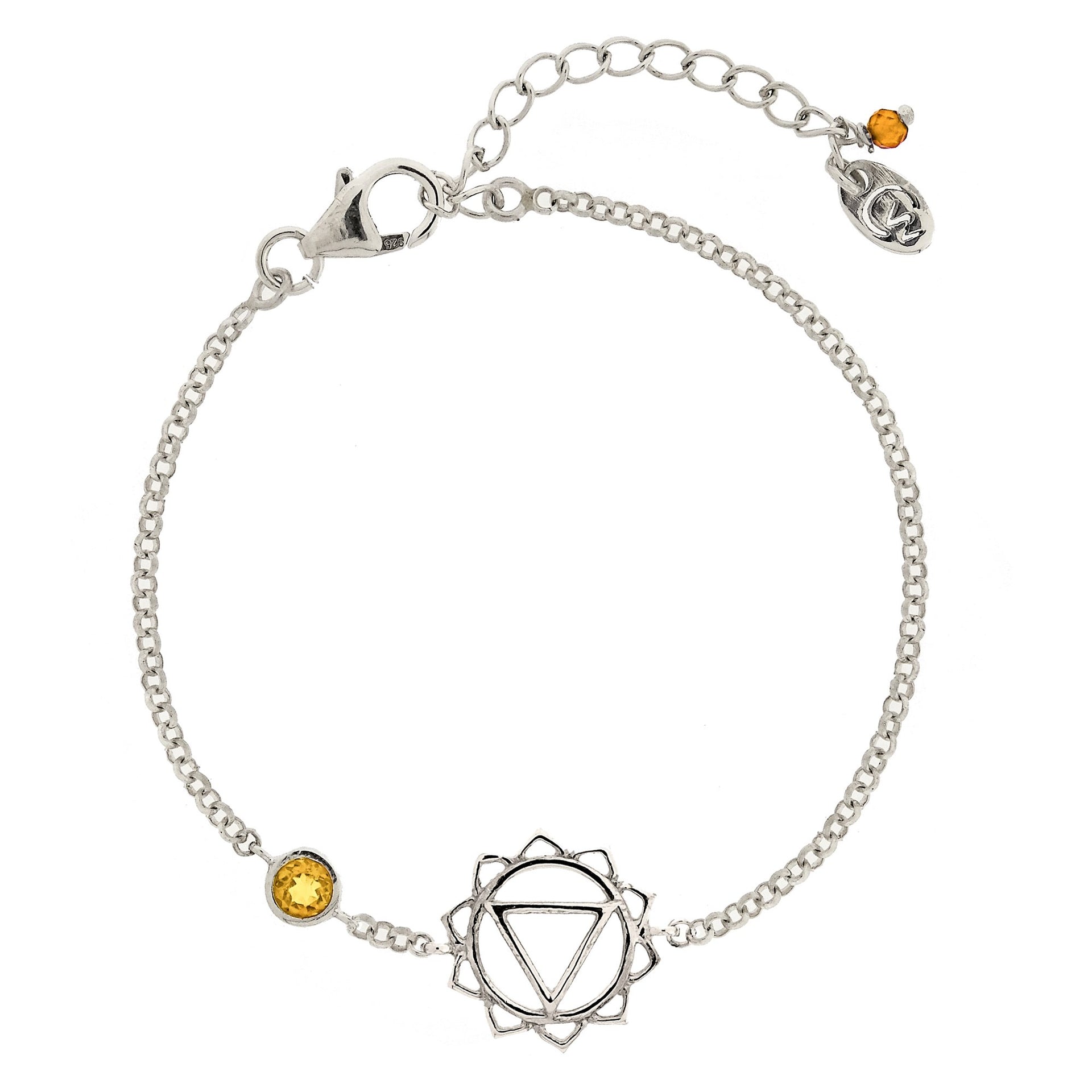 Solar Plexus Chakra Silver Bracelet - Citrine