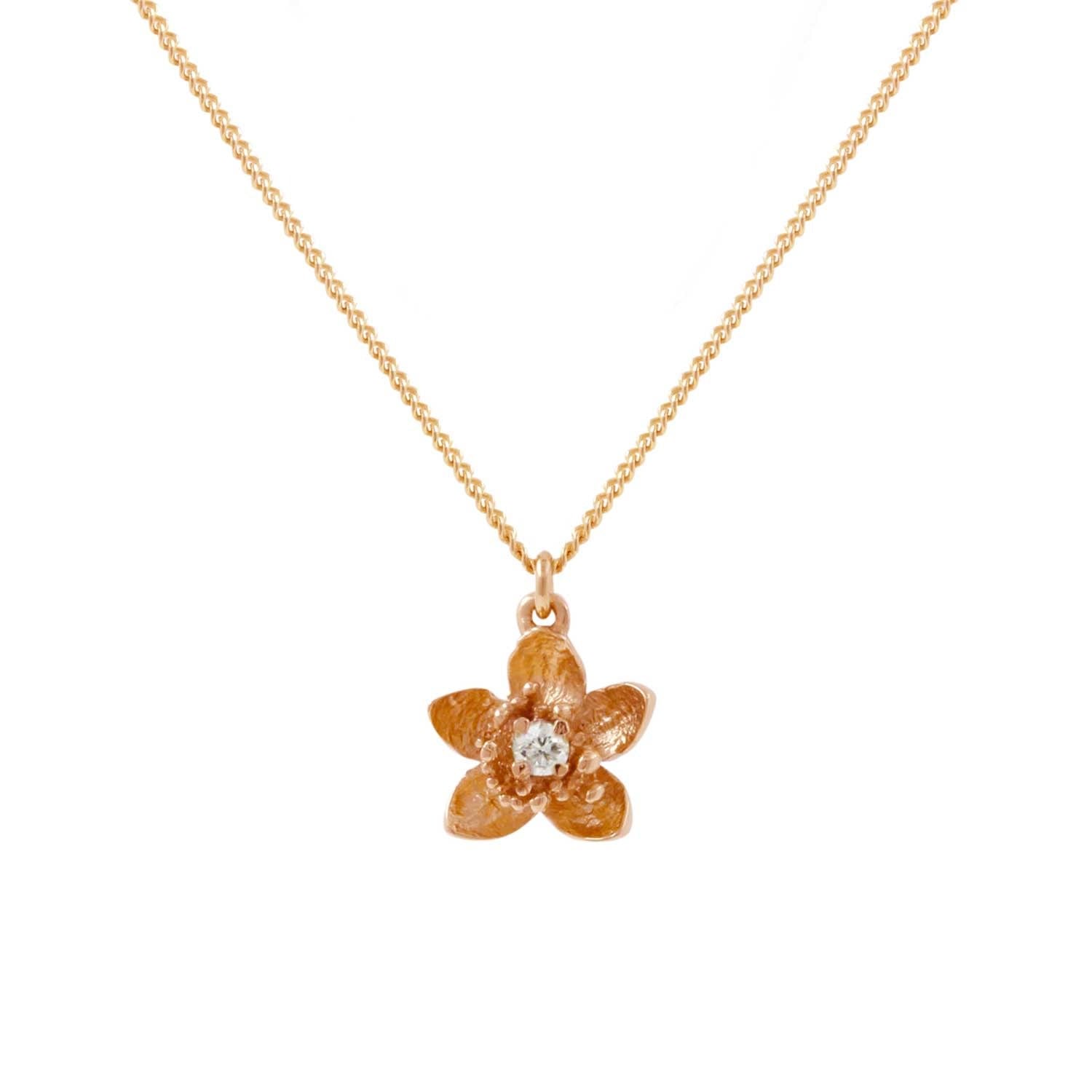 Cherry Blossom Diamond Necklace – Rose Gold