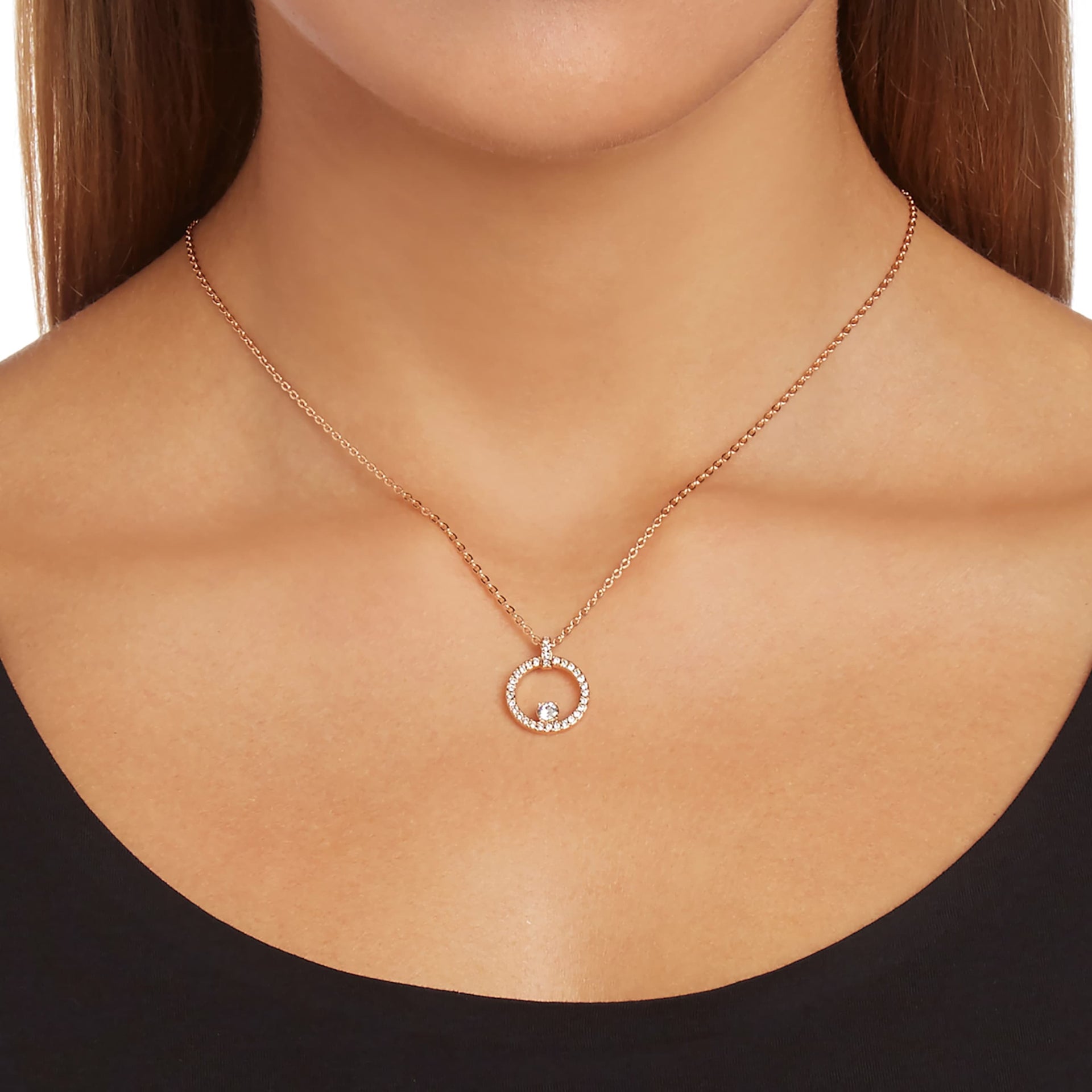 CREATIVITY PENDANT WHITE ROSE GOLD TONE PLATED
