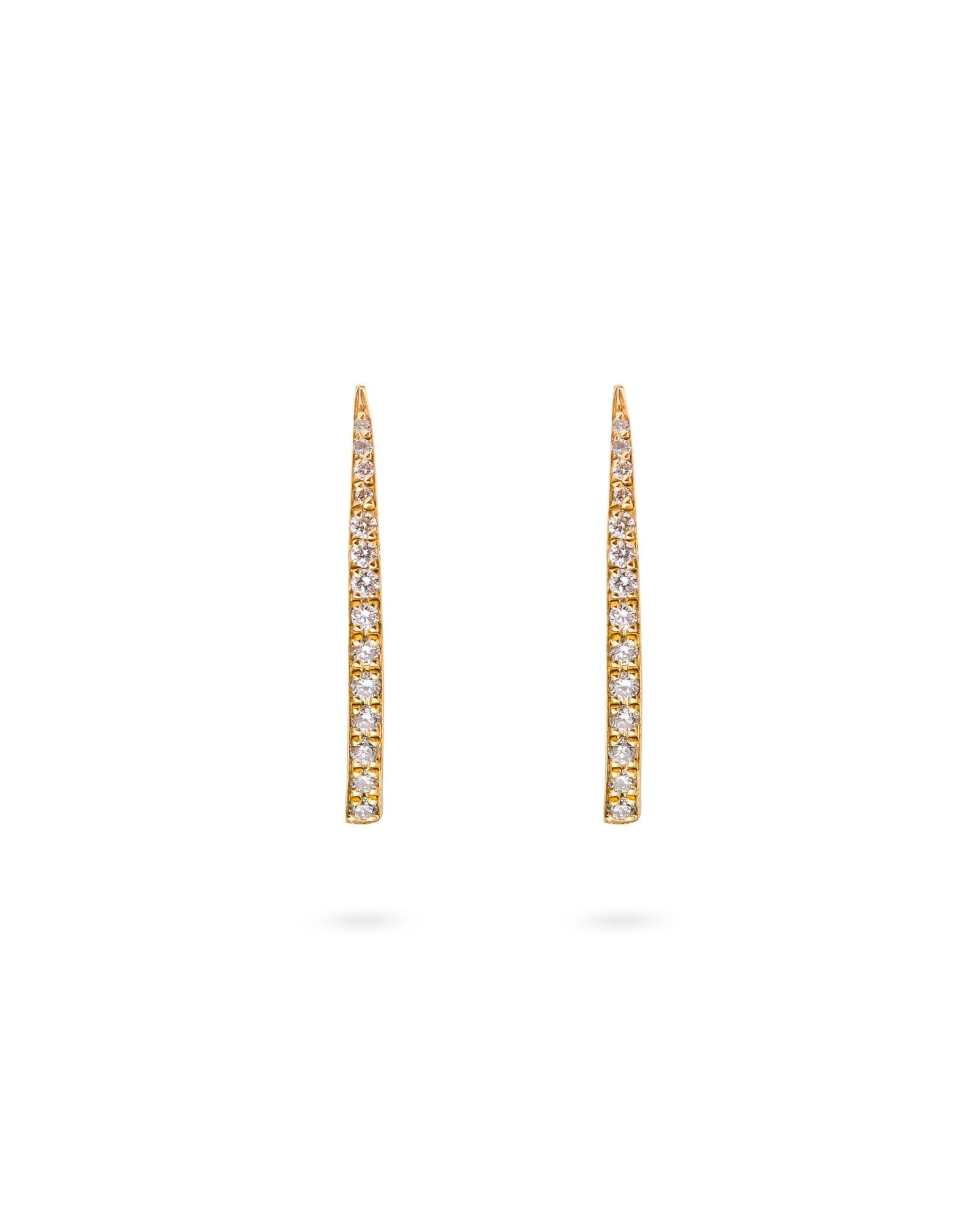 Crescent Moon Earrings Long Diamond