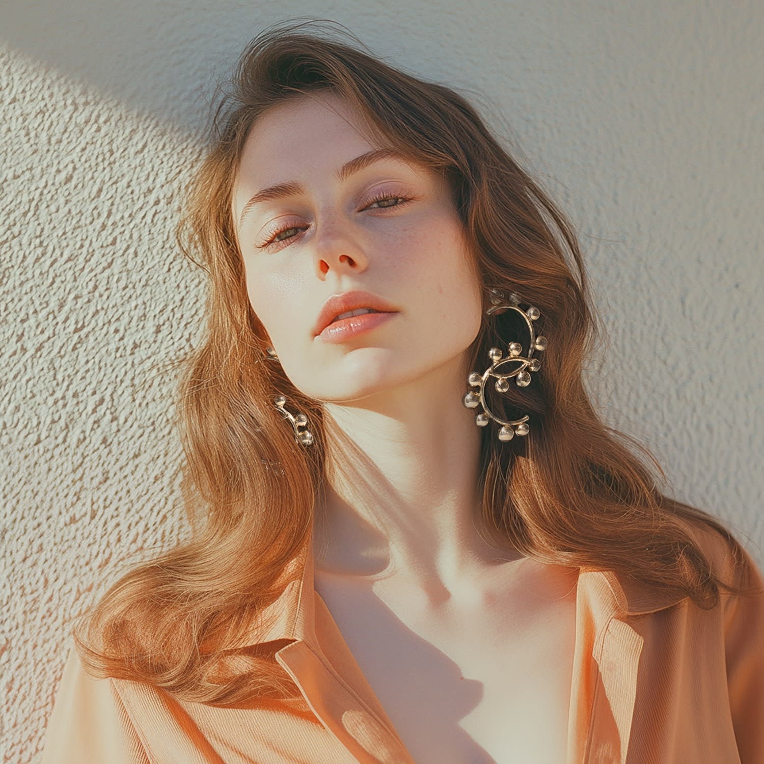 Crest Earrings – Sculptural Recycled Brass Earrings Inspired By Ocean Waves