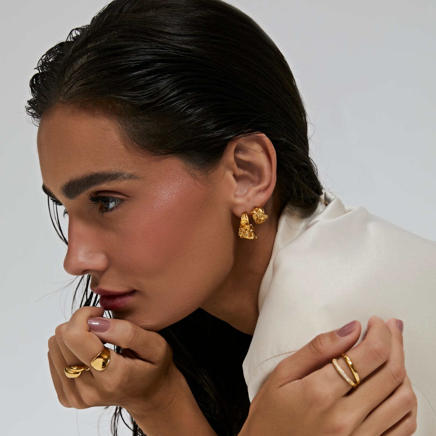 Crinkle Hoops Earings