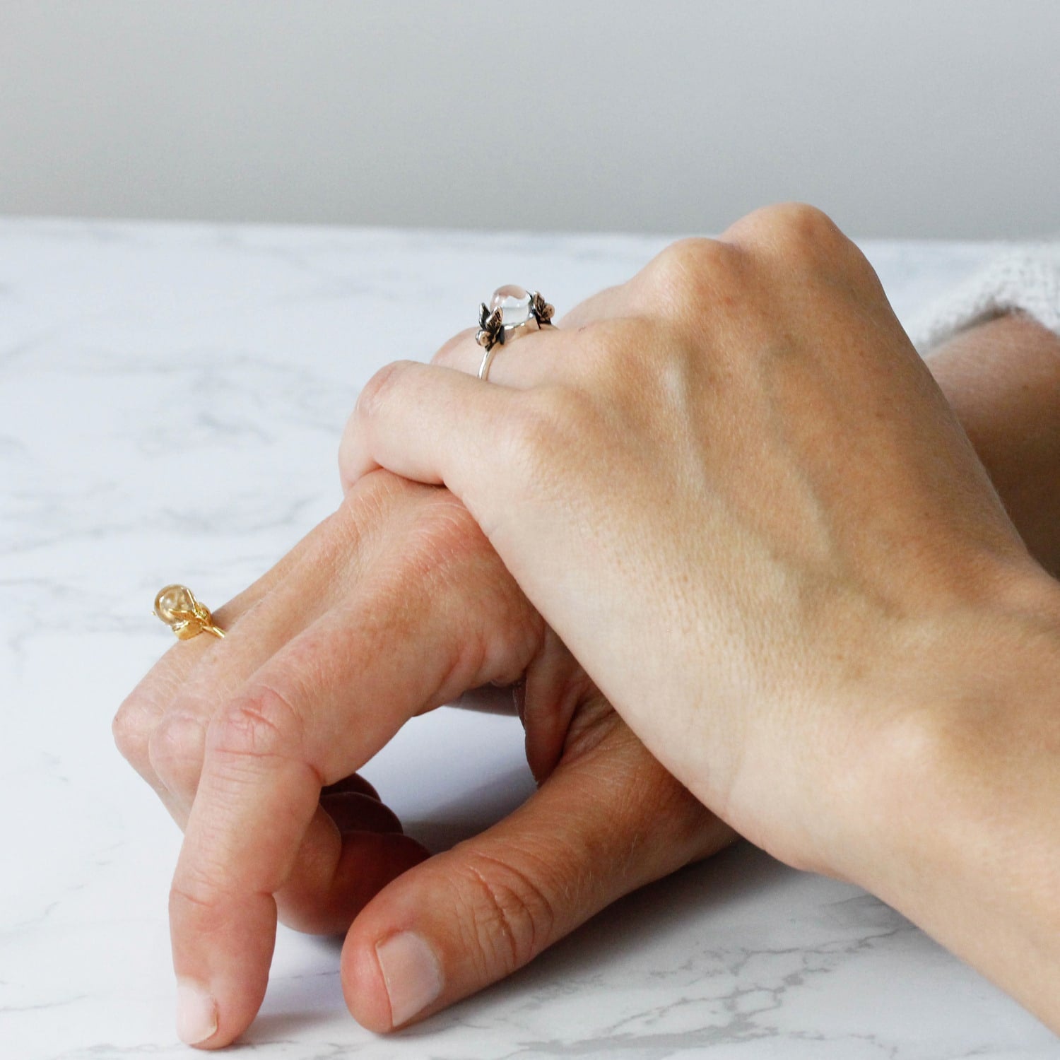 Butterfly Quartz Ring - Silver