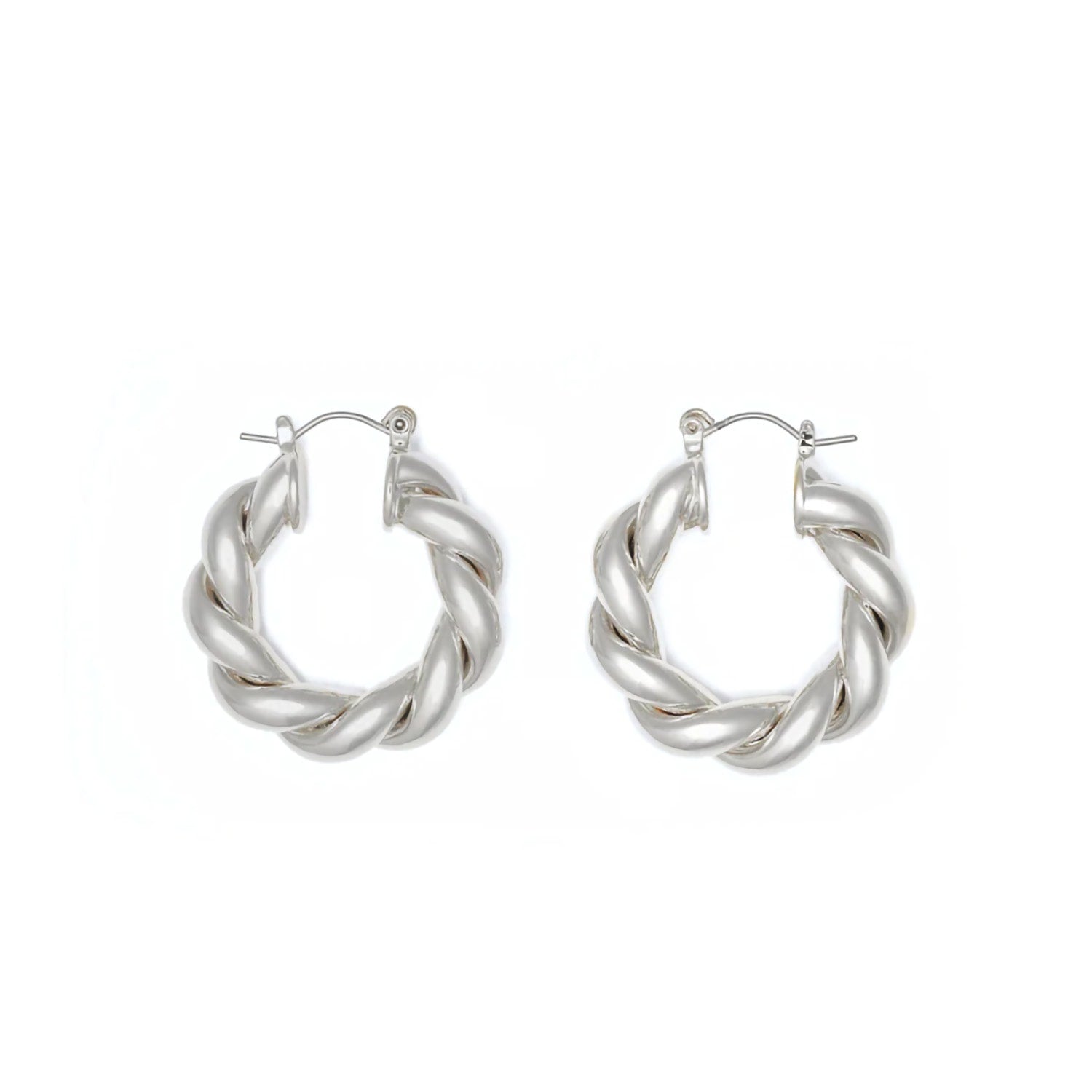 Croissant Hoops Earrings Silver