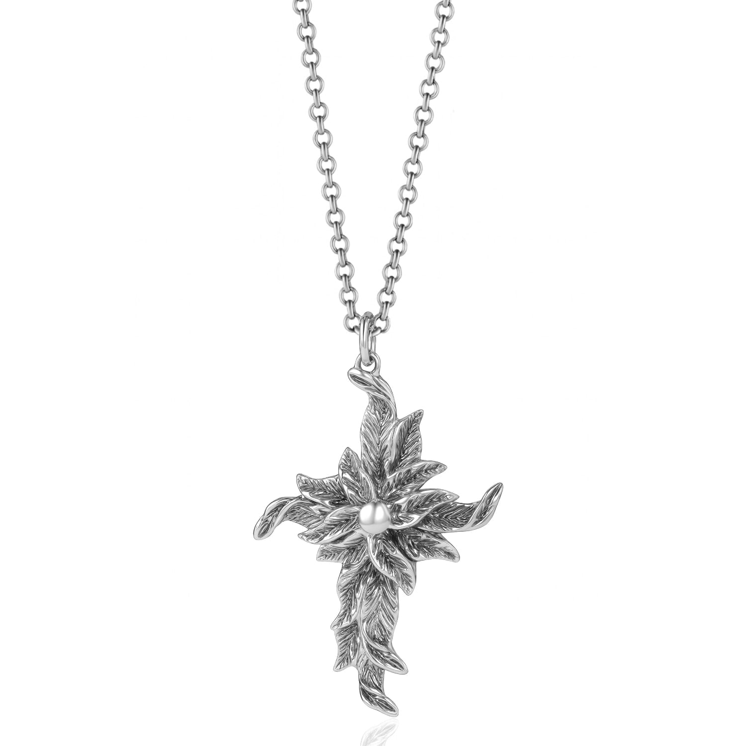 Cross Humilis Necklace In Sterling Silver - Elegant Jewelry For Women