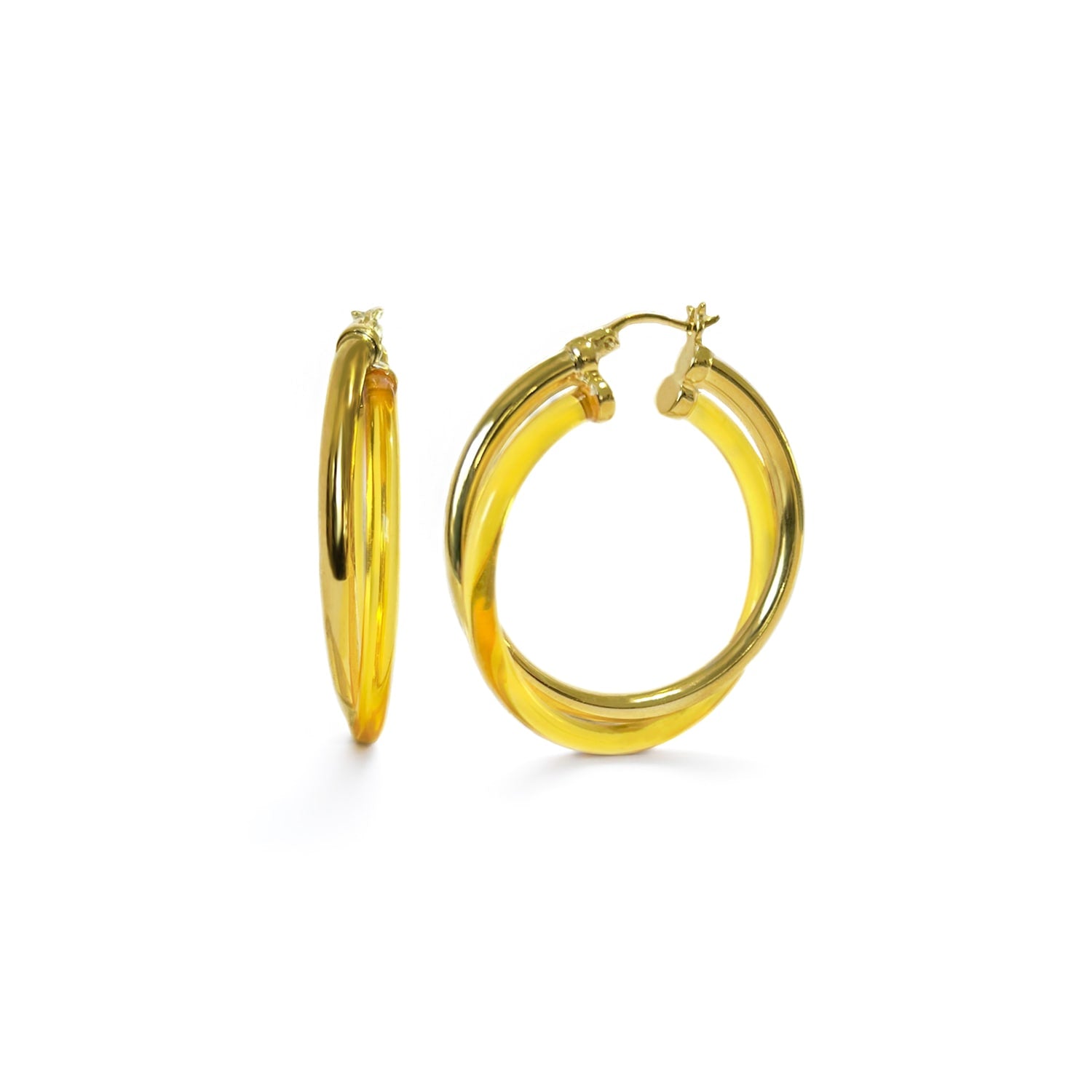 Crossover Hoops In Honey