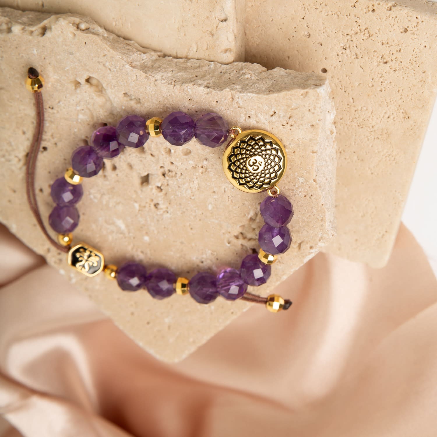 Crown Chakra Amethyst Spiritual Healing And Stress Relief Bracelet