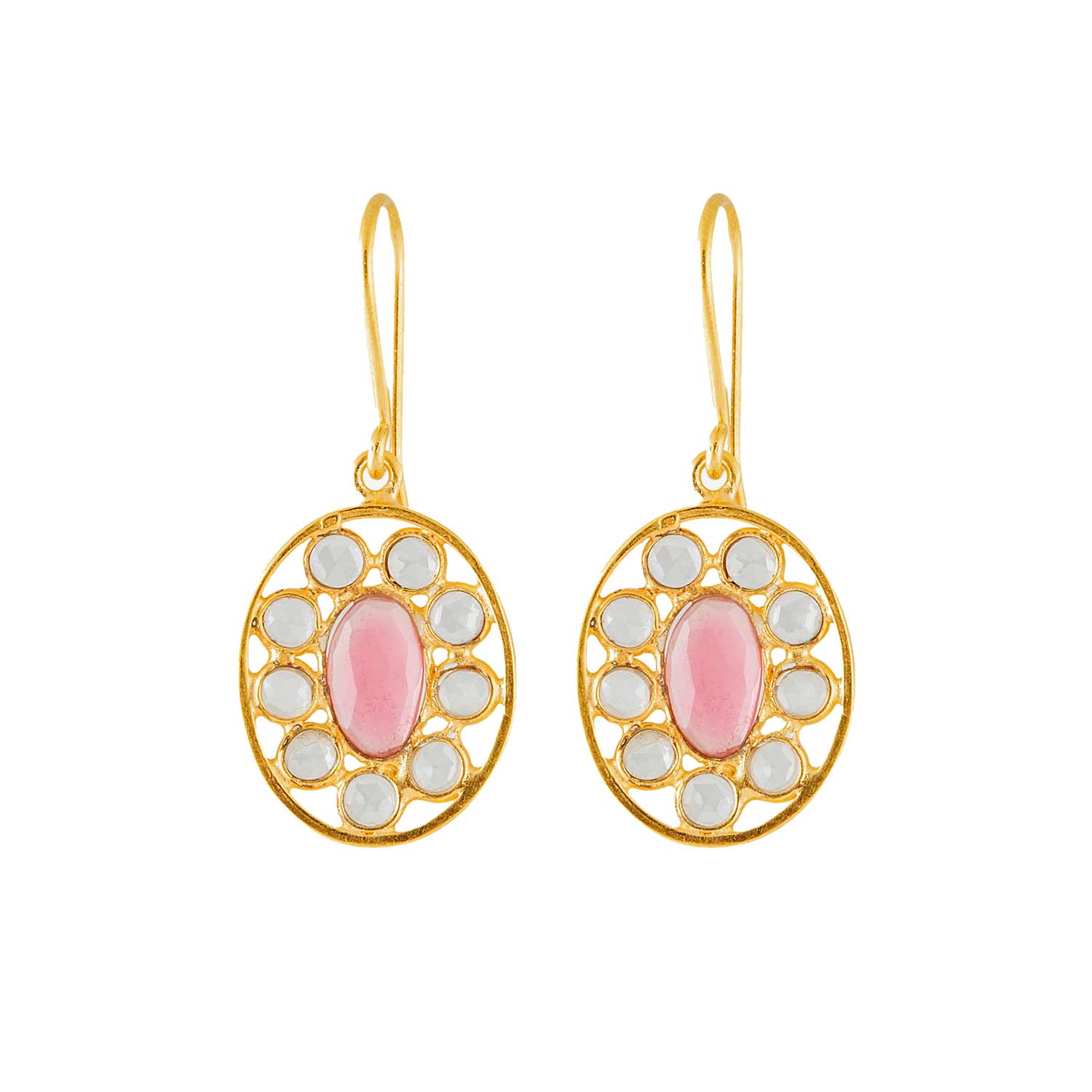 Crystal Jali Drops With Pink Tourmaline