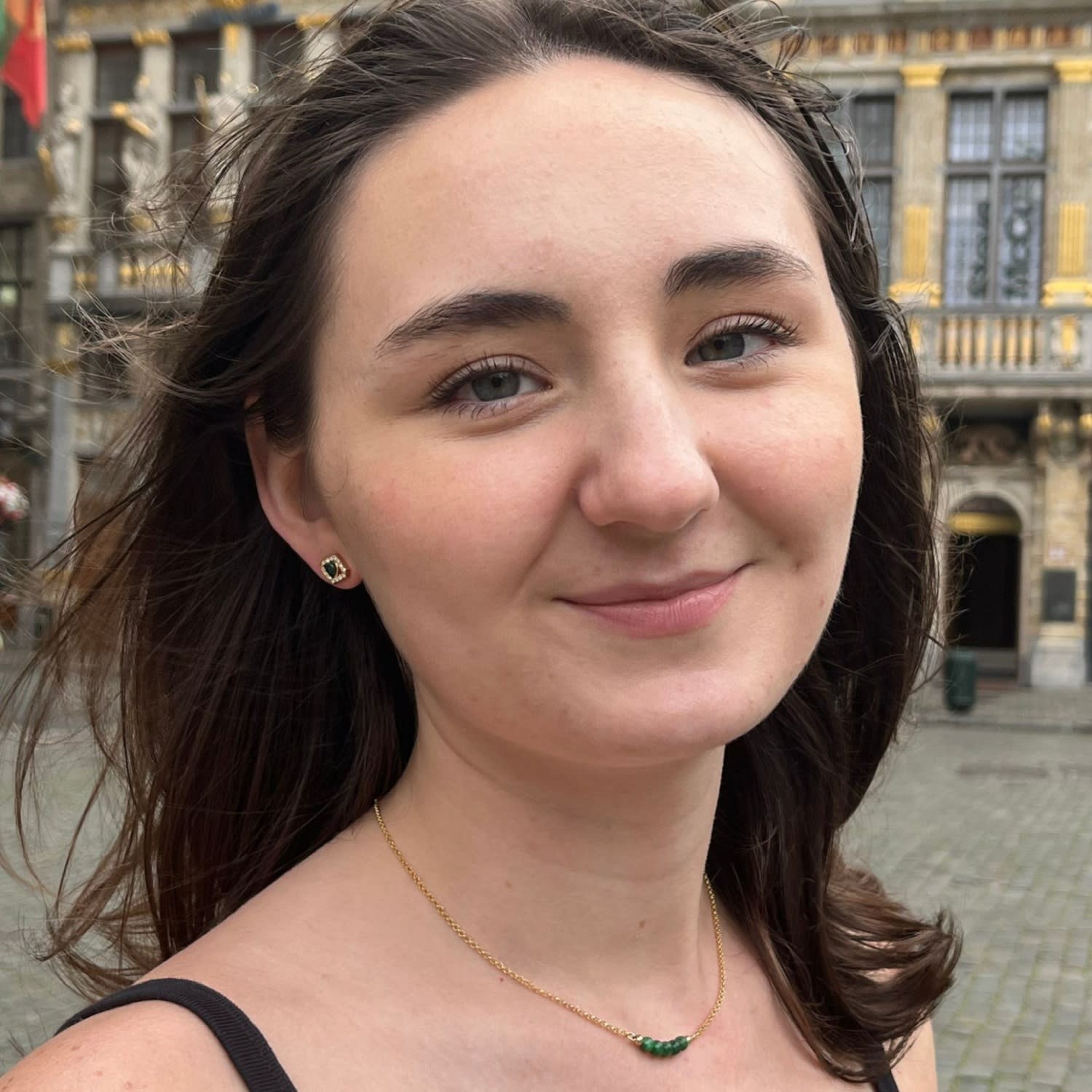 Crystal & Malachite Gold Earrings, Series Gem Flakes