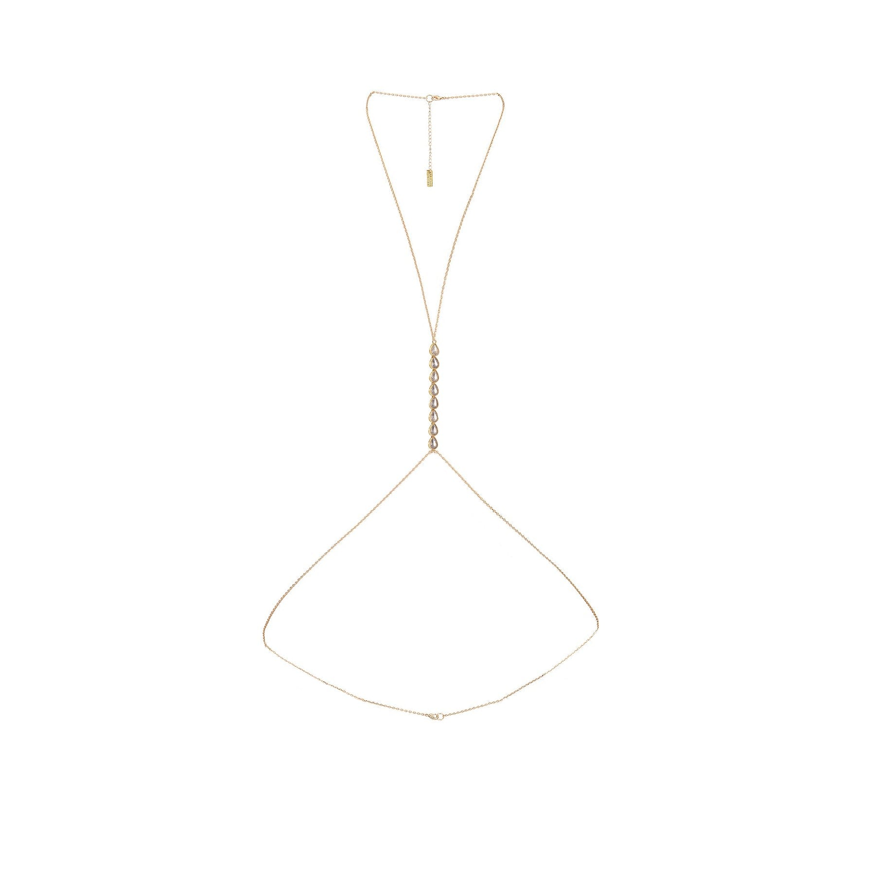 Crystal Rain Body Chain - Gold