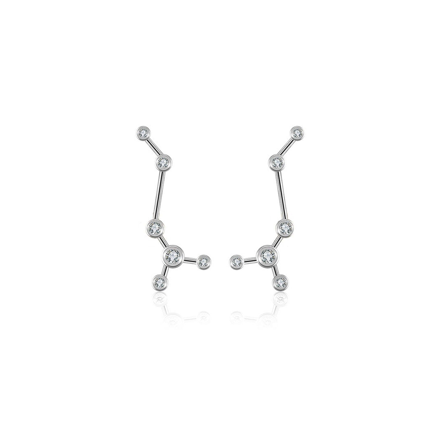 Scorpio Zodiac Constellation Earring 18K White Gold & Diamond