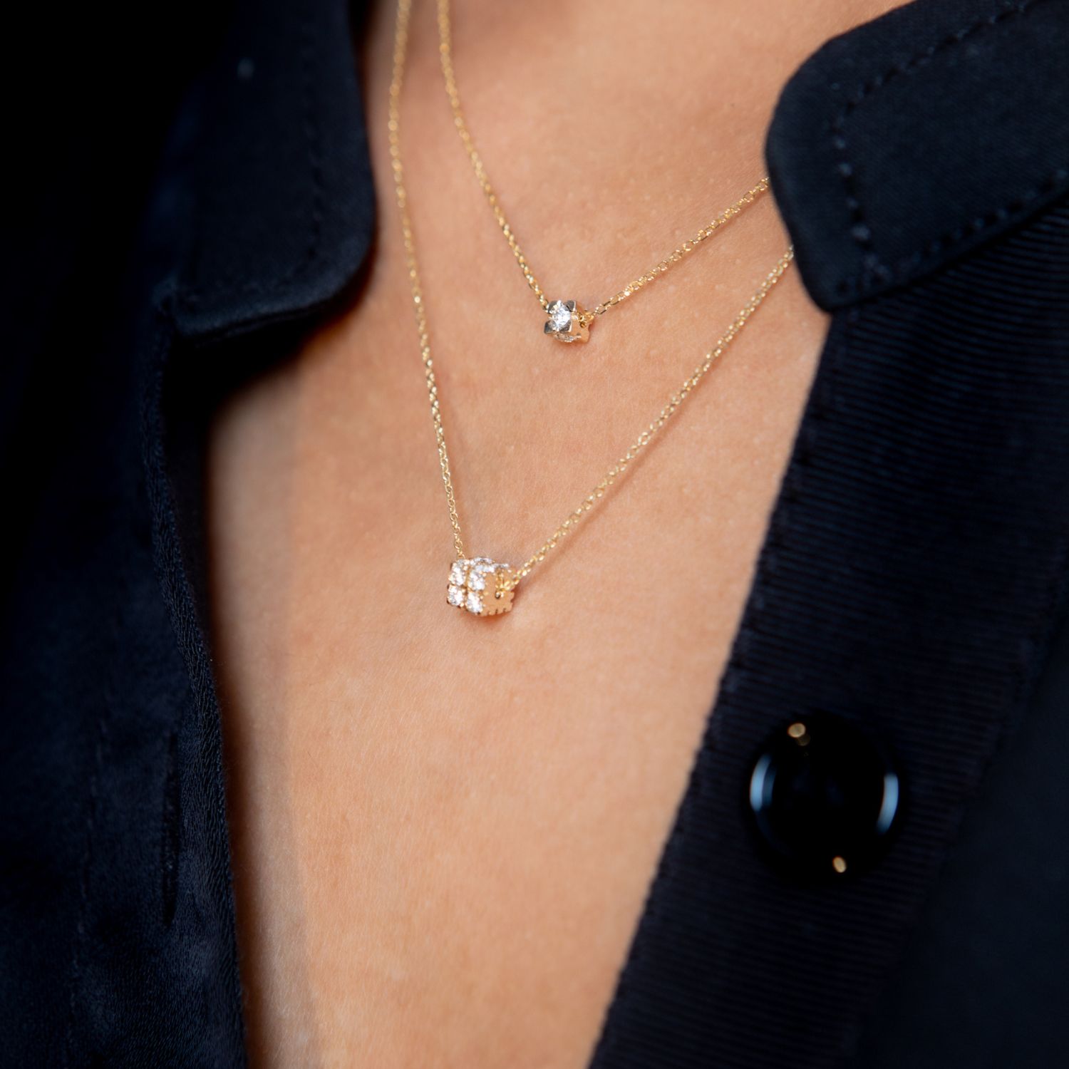 Cube Diamond Necklace