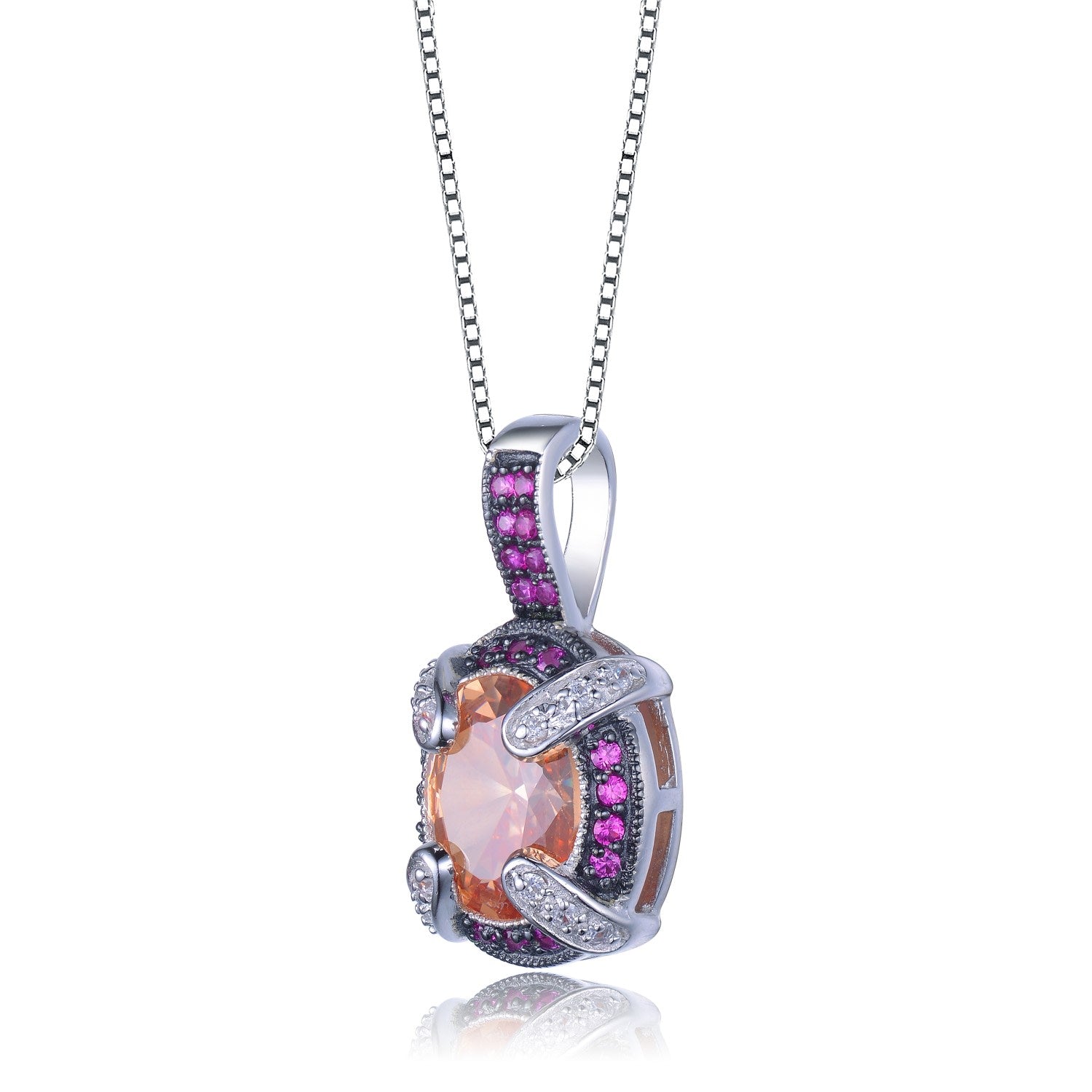 Cubic Zirconia Sterling Silver Cubic Zirconia Drop Necklace