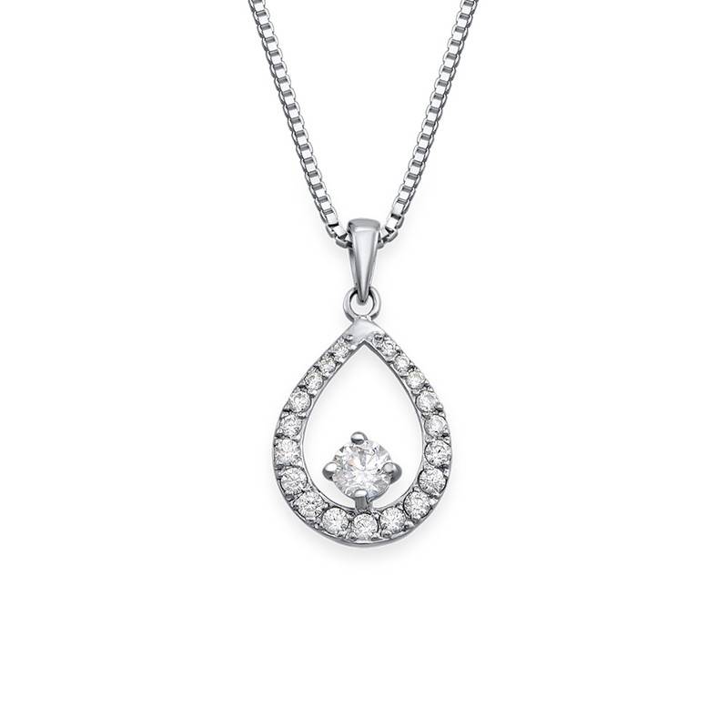 Cubic Zirconia Tear Drop Necklace