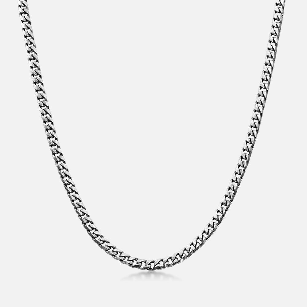 Curb Chain Necklace in Sterling Silver