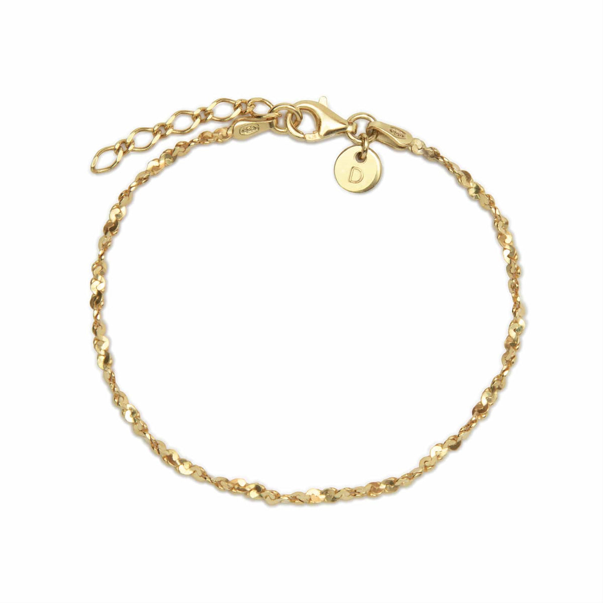 Curb Lightweight Chain Bracelet 18ct Gold Plate
