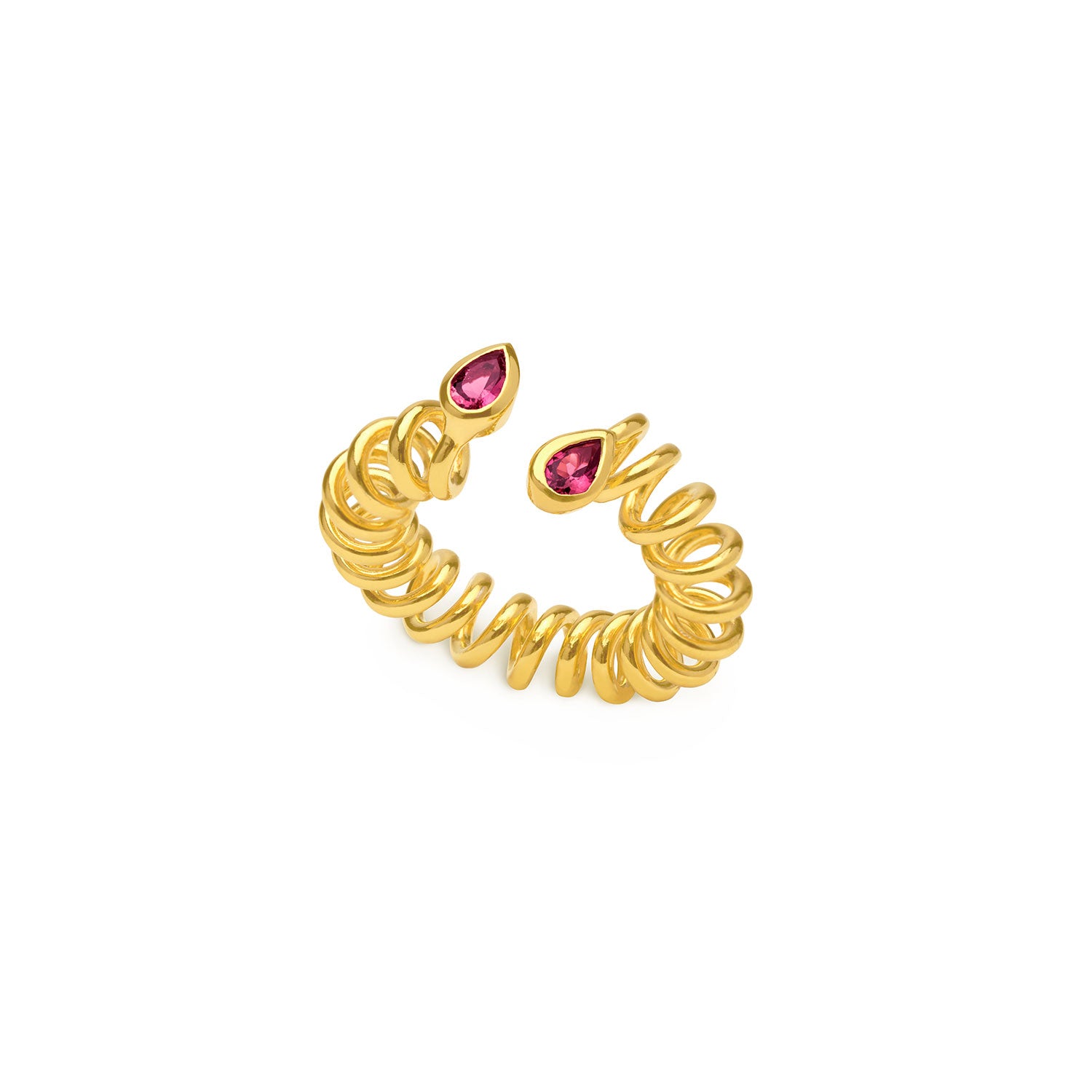 Pink Tourmaline Curl Ring