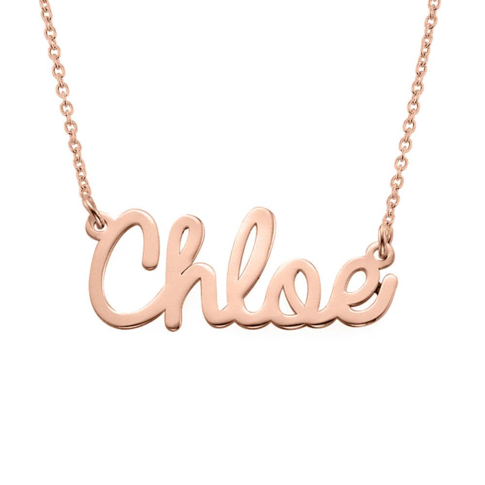Personalized Cursive Name Necklace in Rose Gold Plating